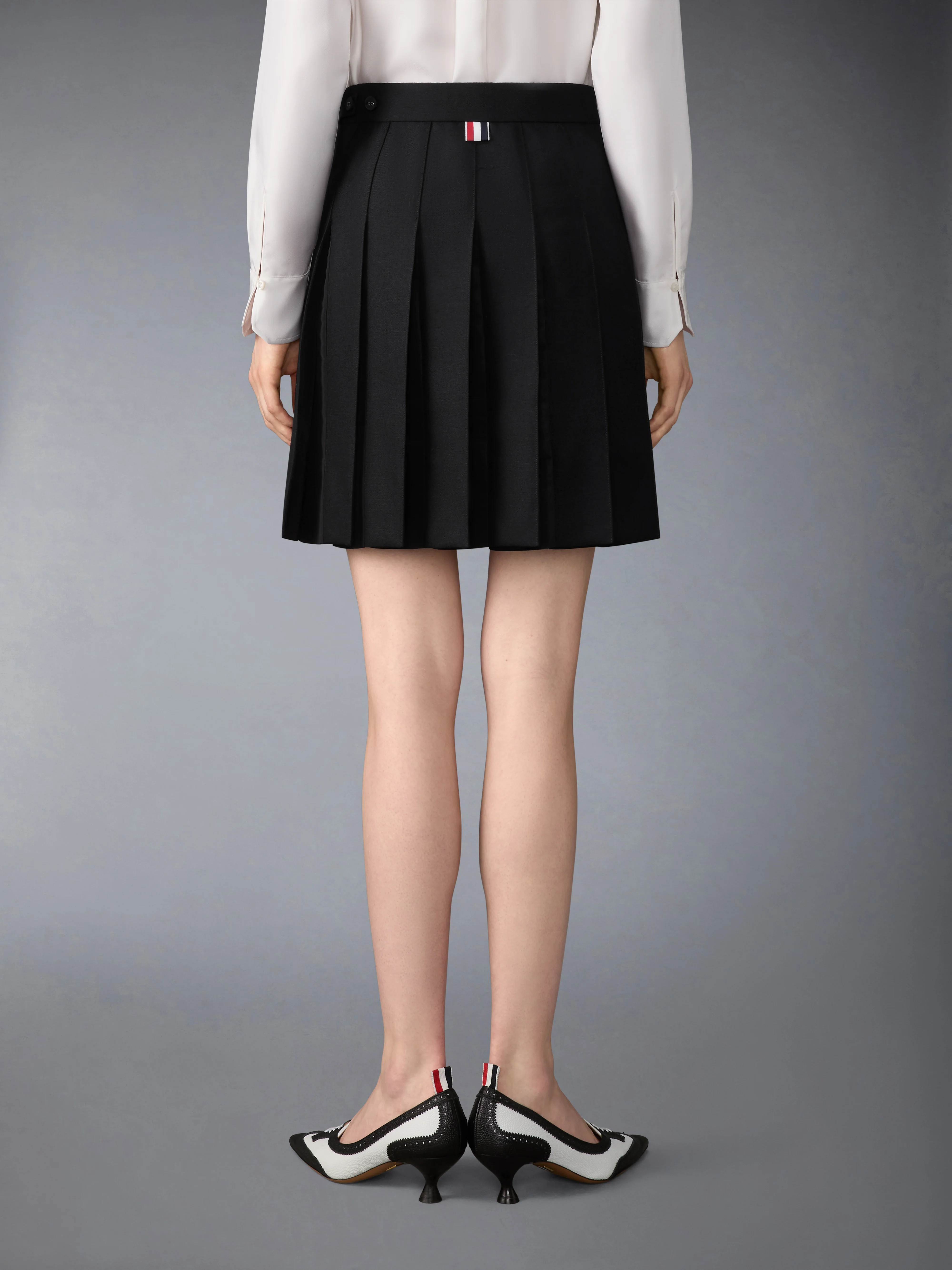 3-PLY WOOL MOHAIR PLEATED MINI SKIRT