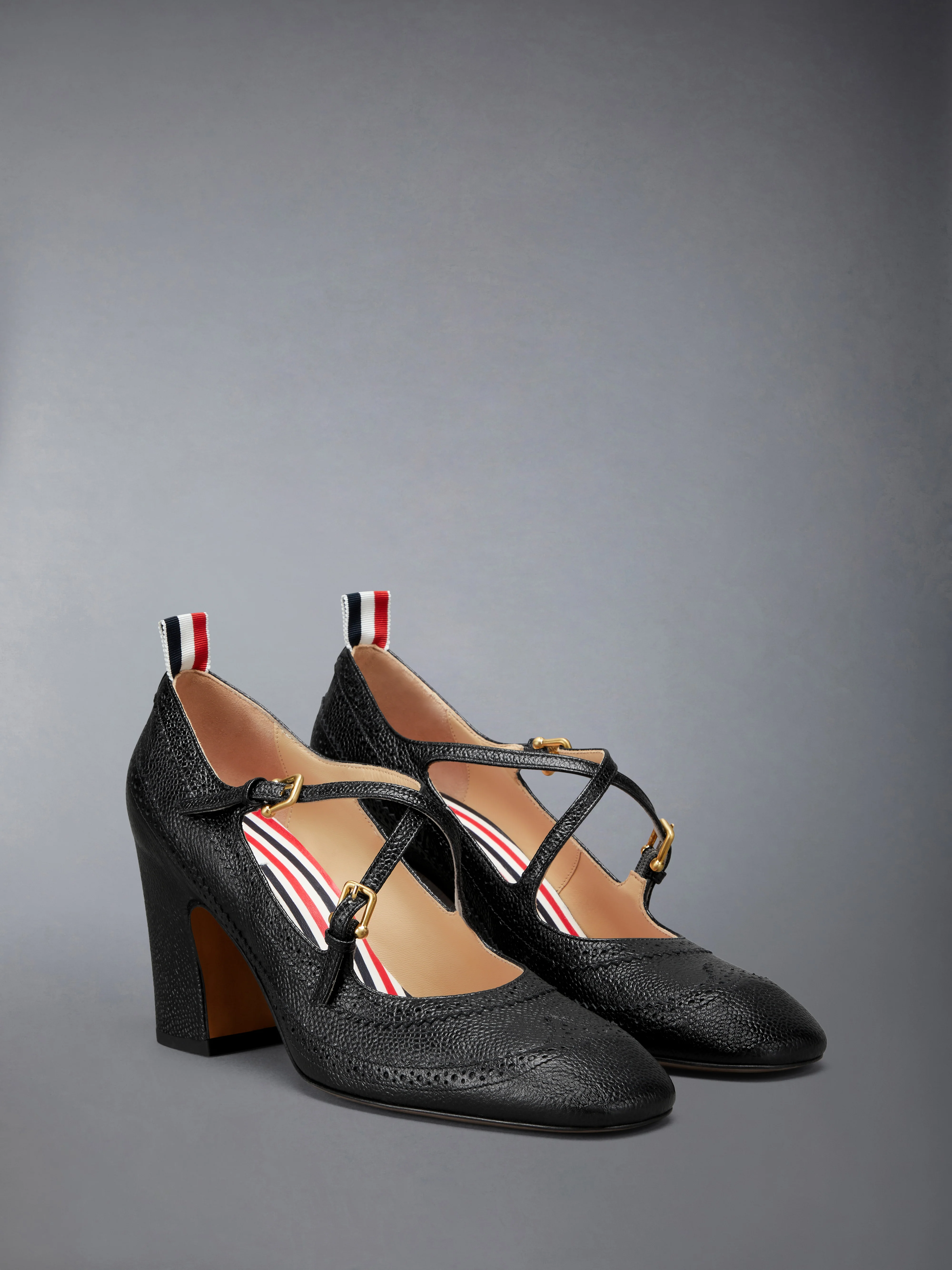 PEBBLE GRAIN CRISS CROSS THOM JOHN 75MM HEEL