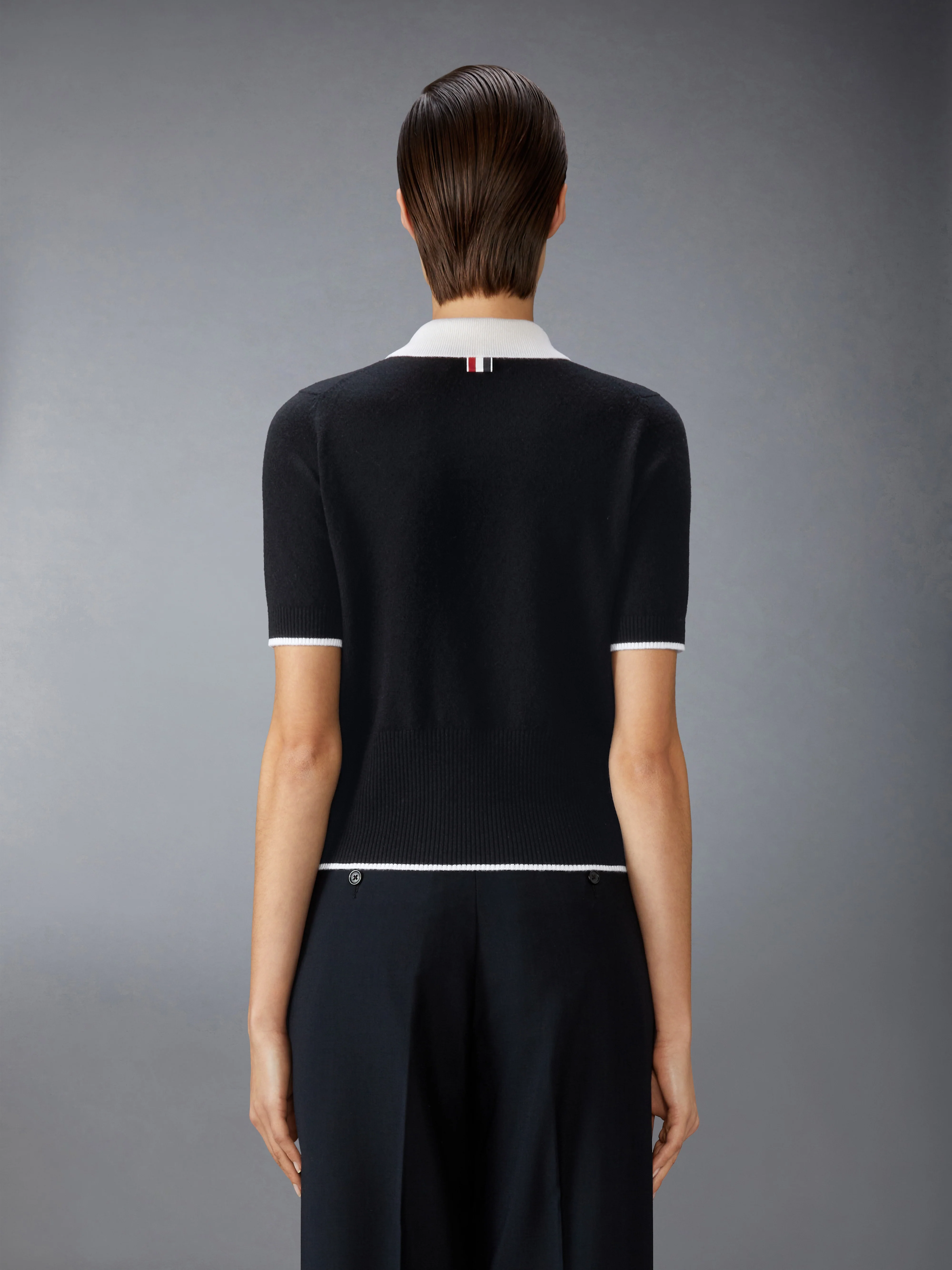JERSEY STITCH CASHMERE POLO