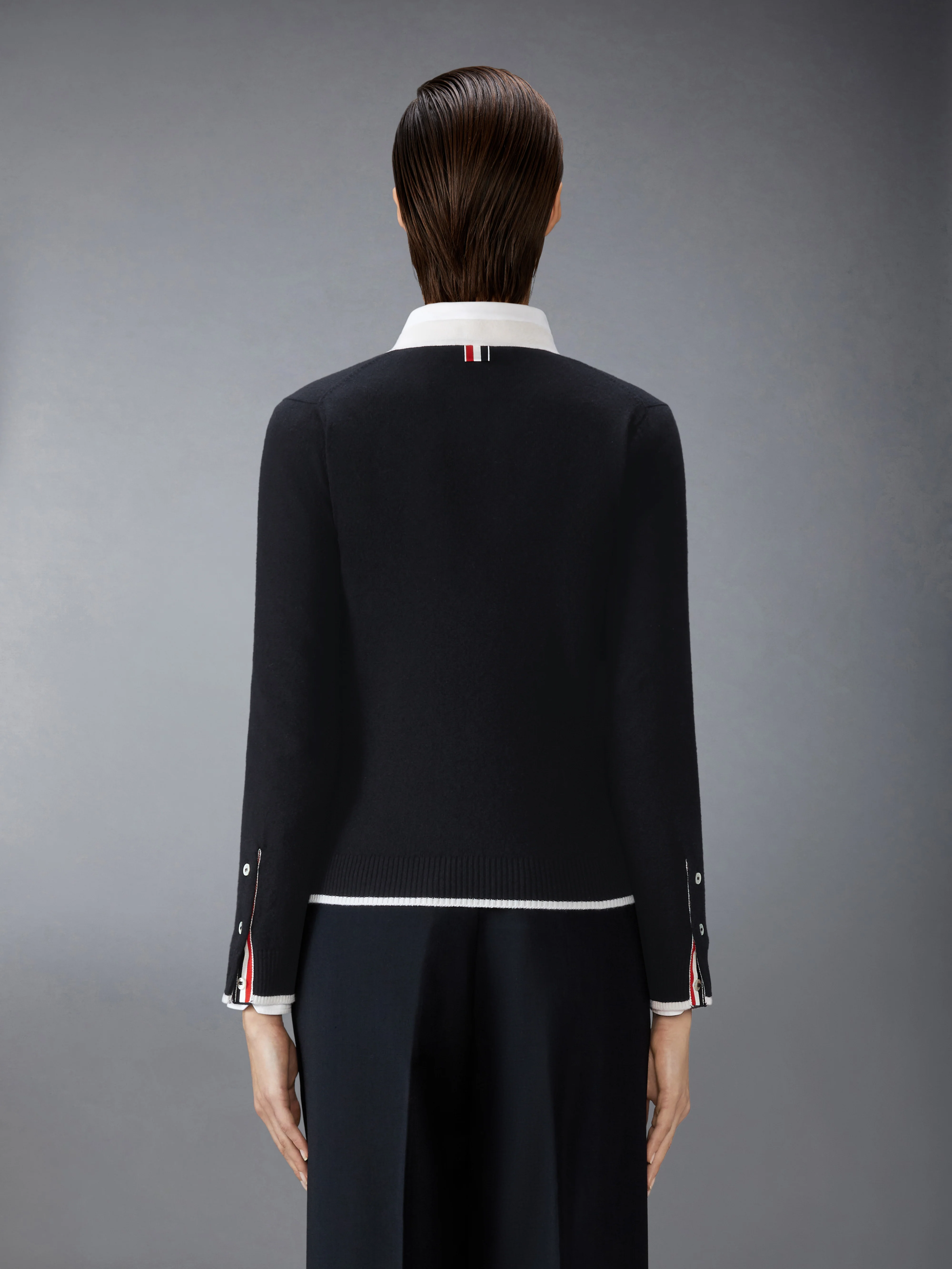 JERSEY STITCH CASHMERE V NECK CARDIGAN