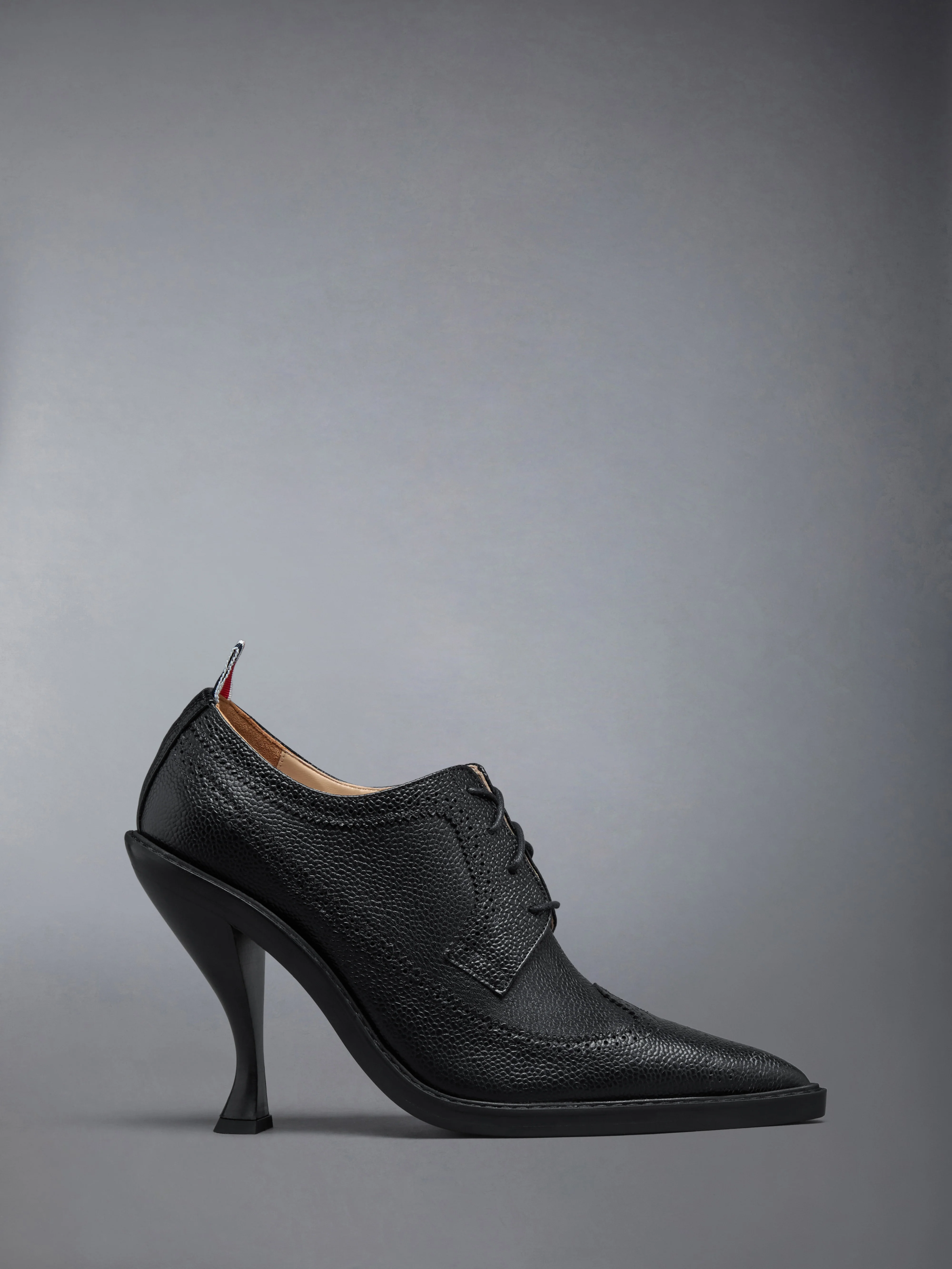PEBBLE GRAIN LONGWING HEELED BROGUE 105MM