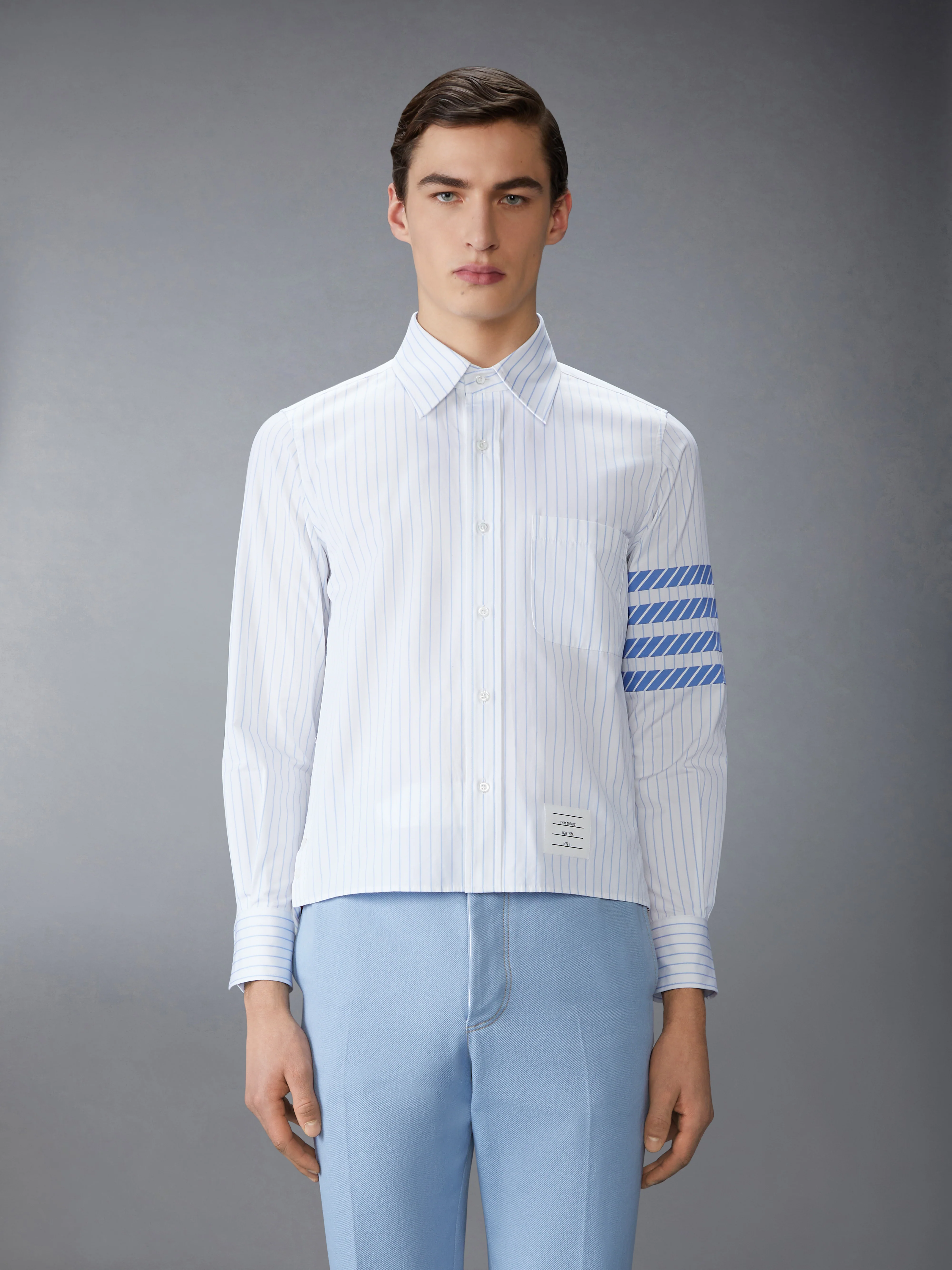 PINSTRIPE POPLIN 4-BAR  SHIRT