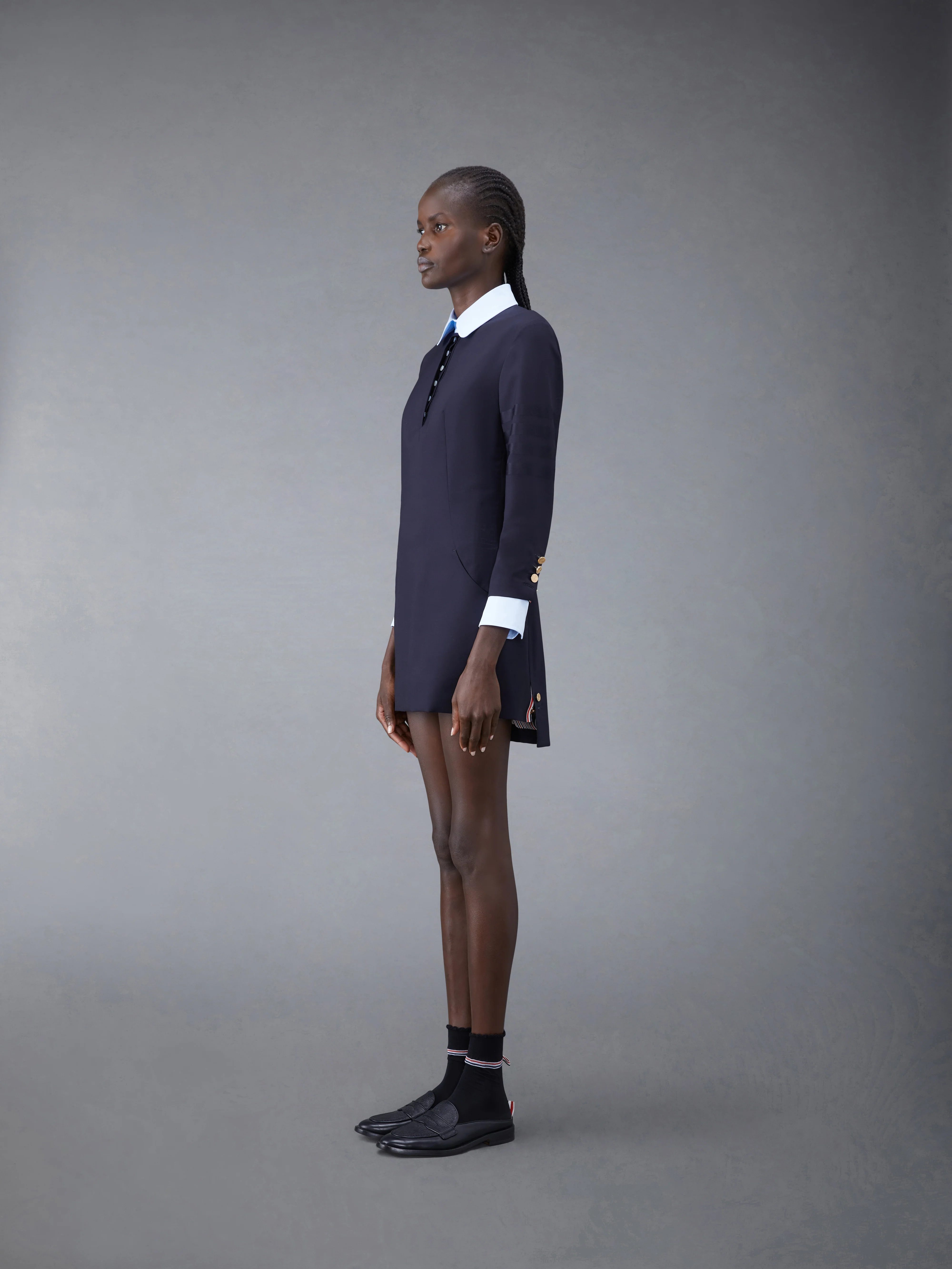 Plain Weave 4-Bar Seamed Sport Coat Dress