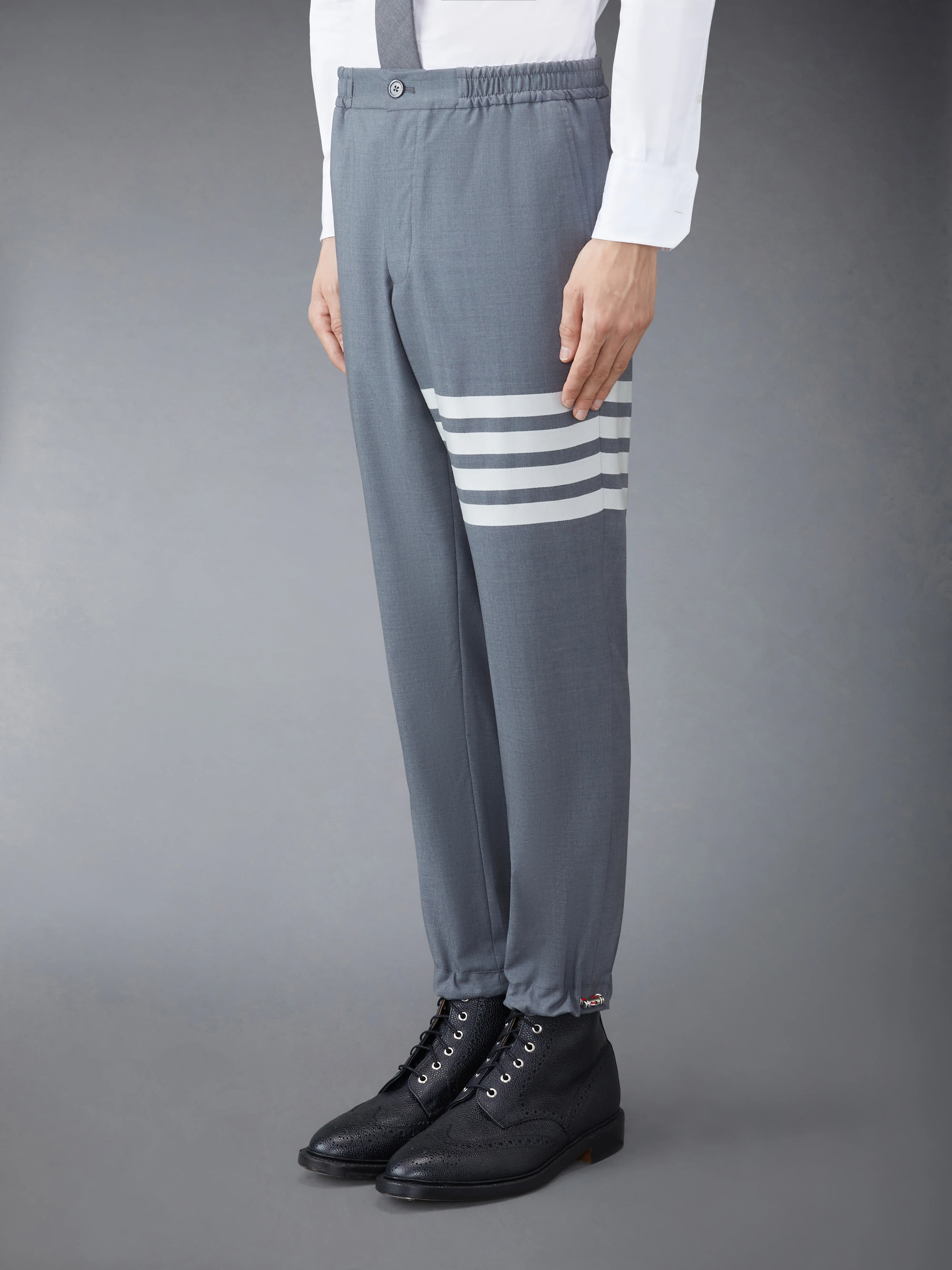 PLAIN WEAVE 4-BAR TRACK TROUSER