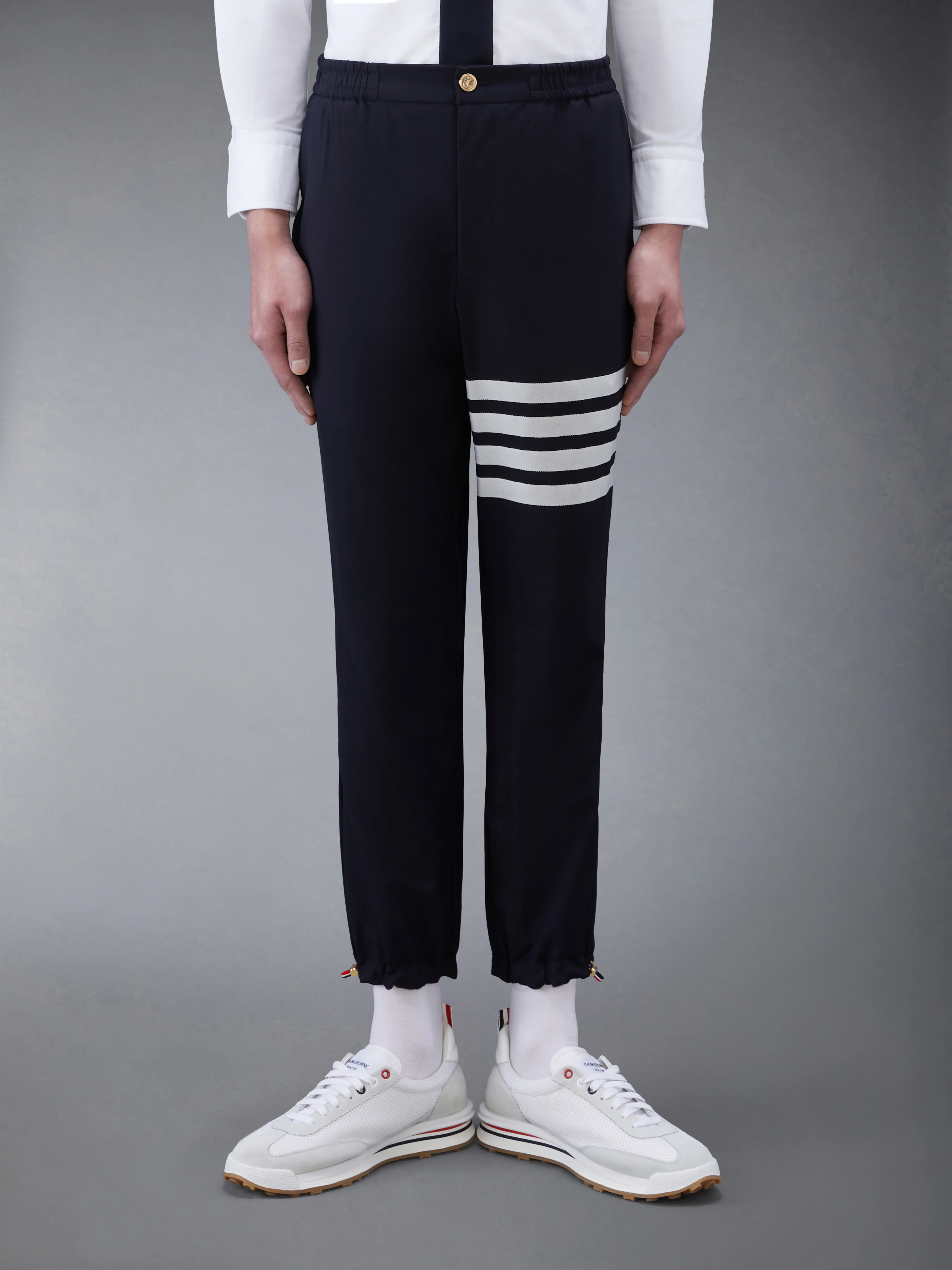 PLAIN WEAVE 4-BAR TRACK TROUSER