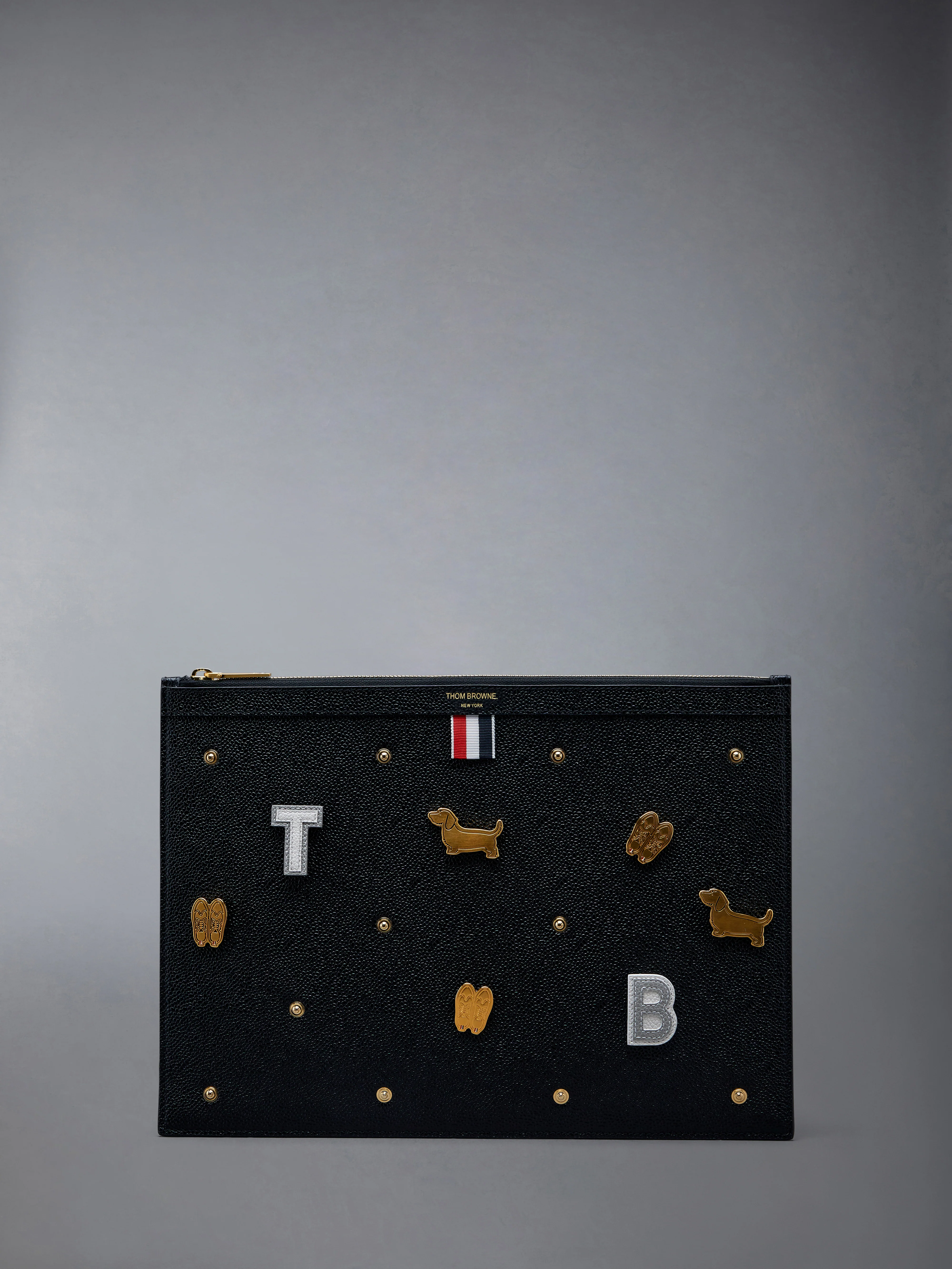 Polka Dot Pebble Grain Leather Medium Document Holder