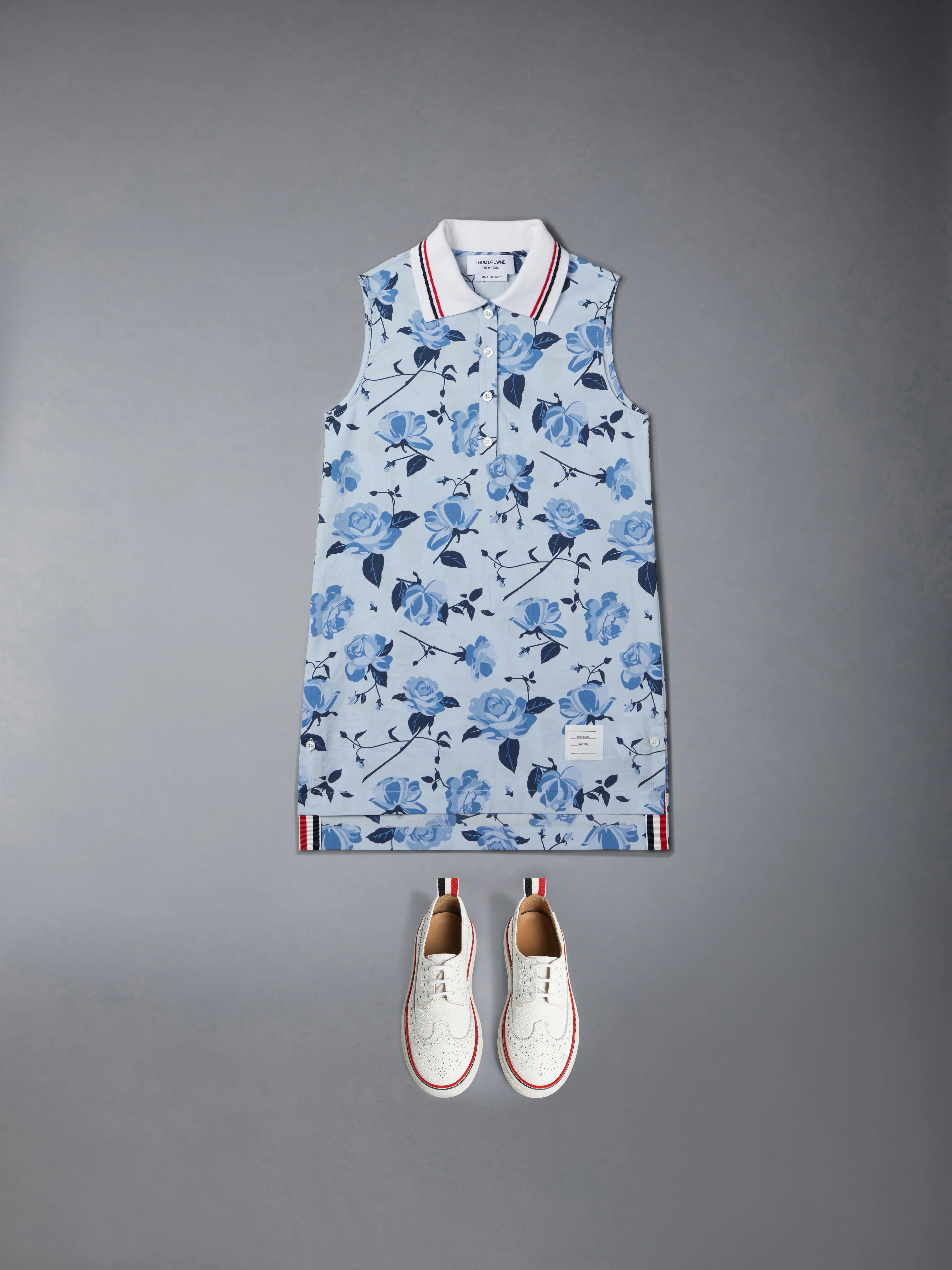 POPLIN ROSE FLORAL POLO DRESS