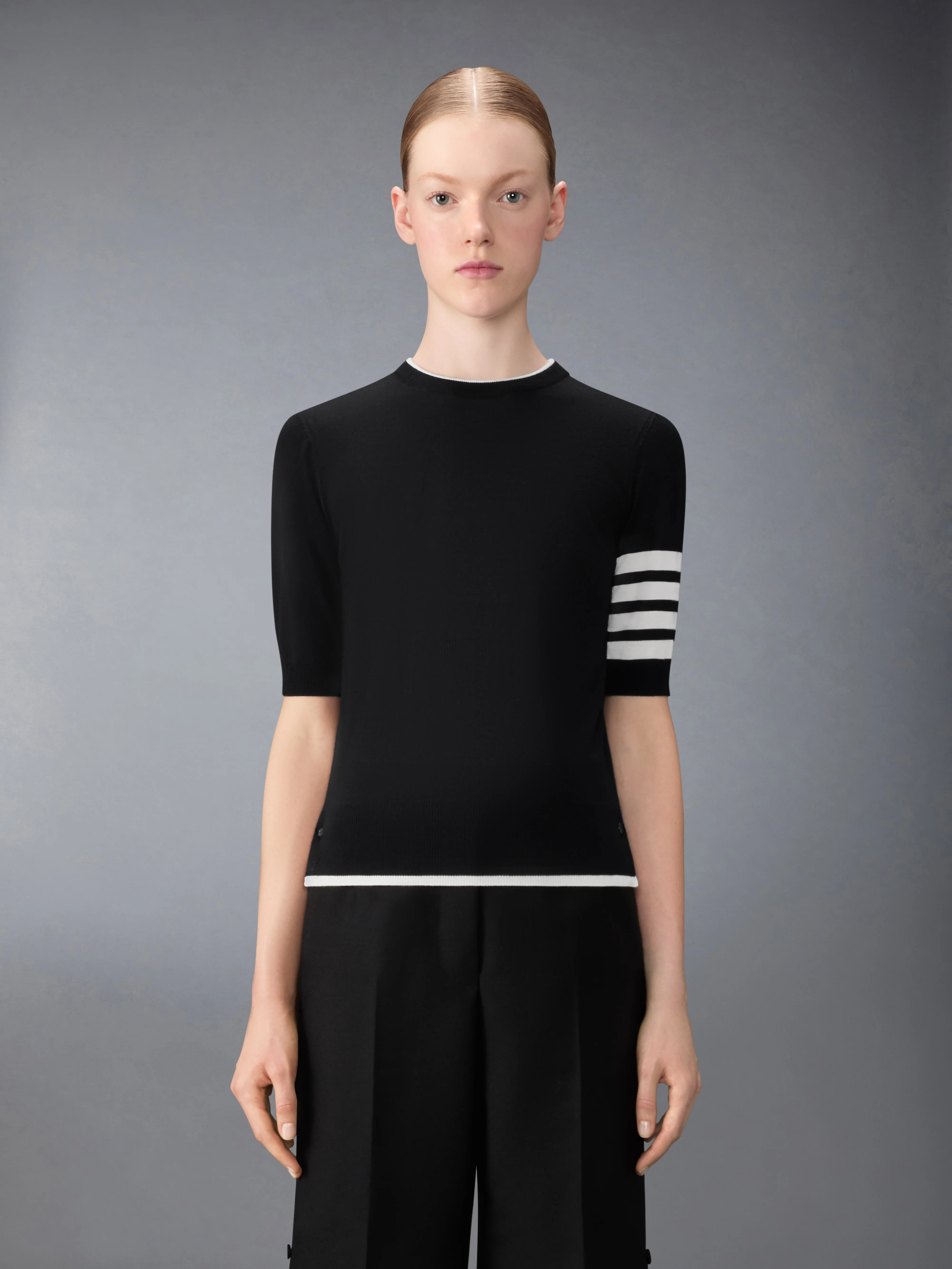 MERINO WOOL 4-BAR SHORT SLEEVE PULLOVER