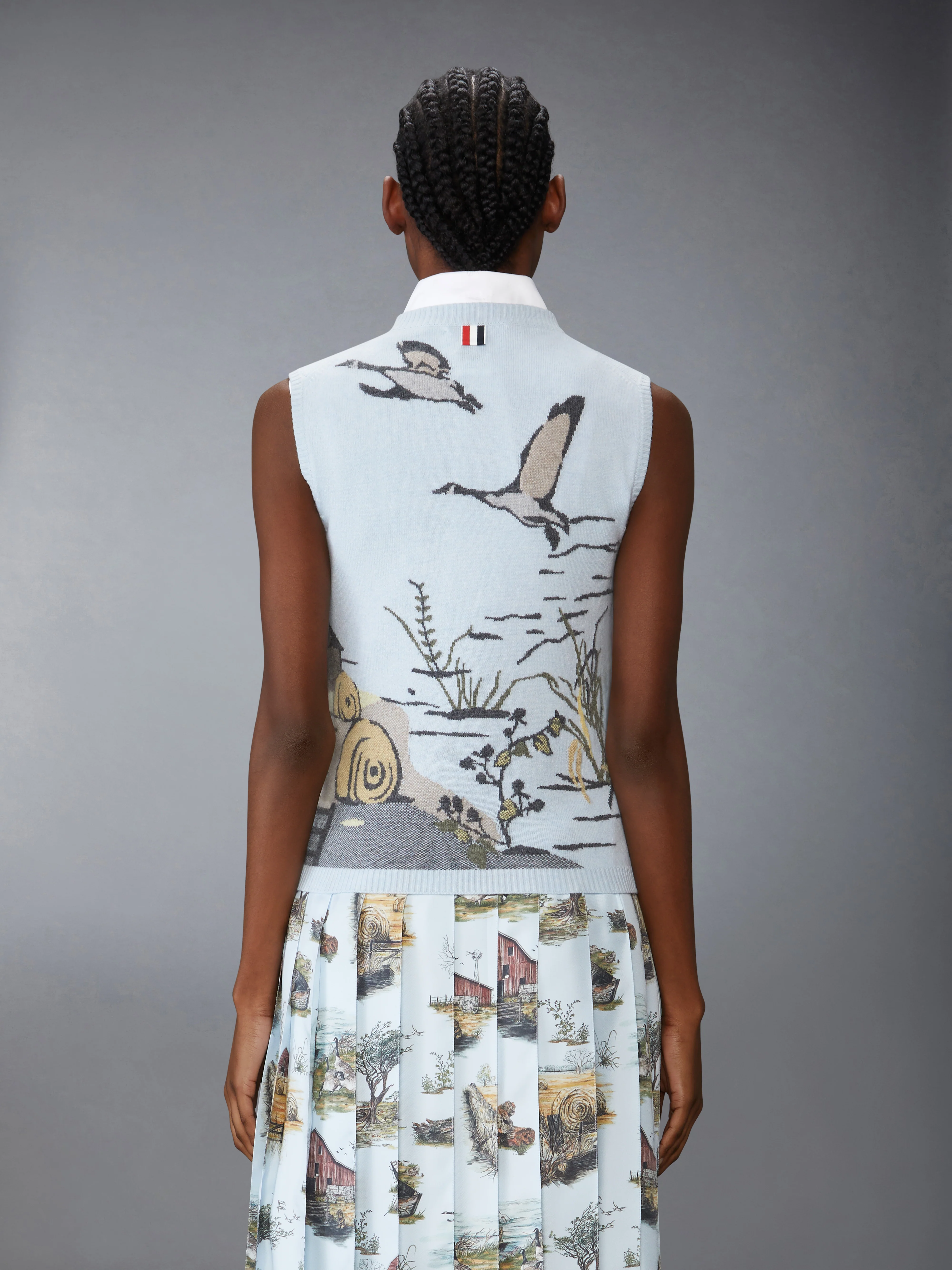 SCENIC INTARSIA CASHMERE SHELL TOP