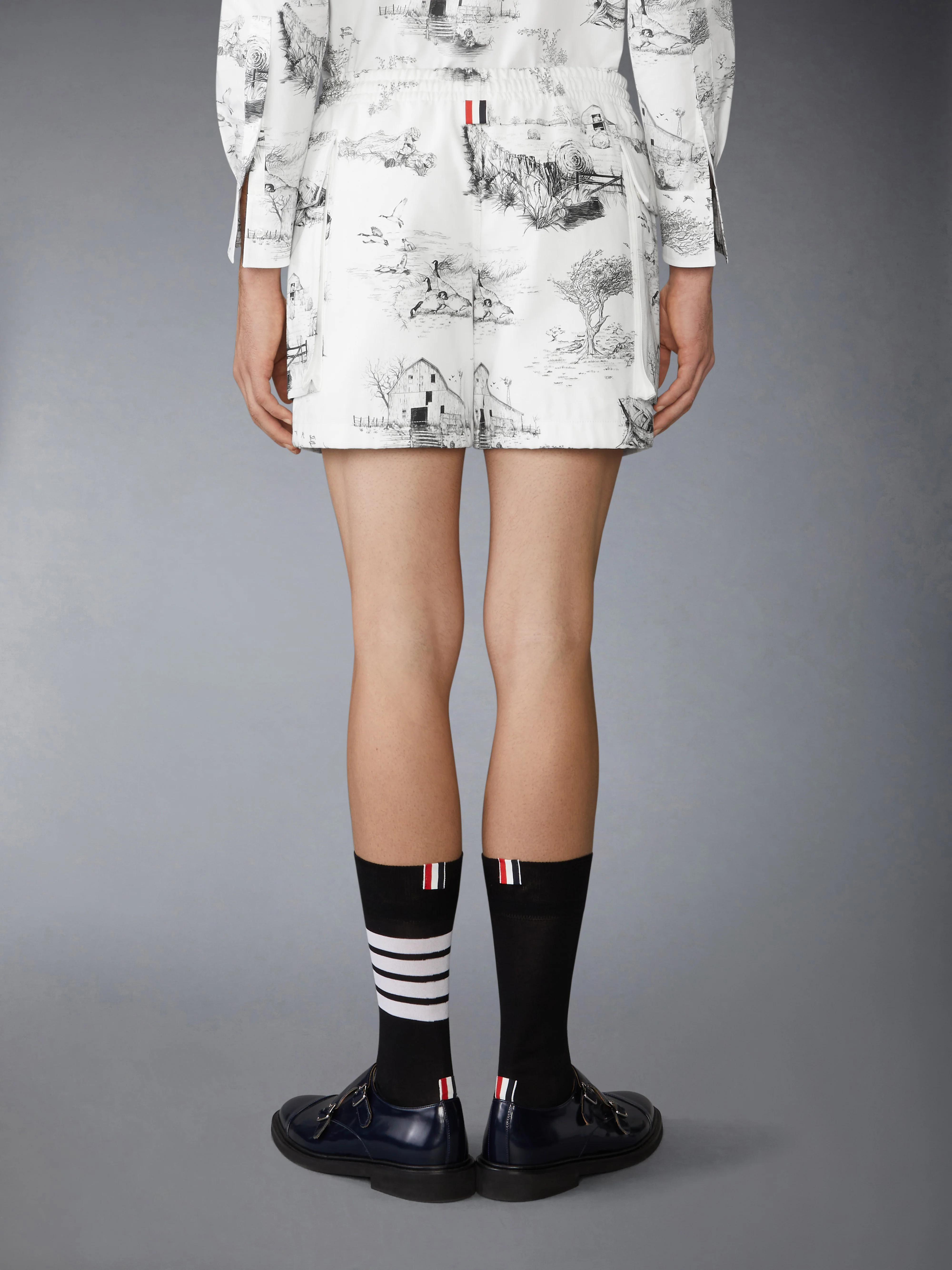SCENIC TOILE COTTON CANVAS CARGO RUGBY SHORTS