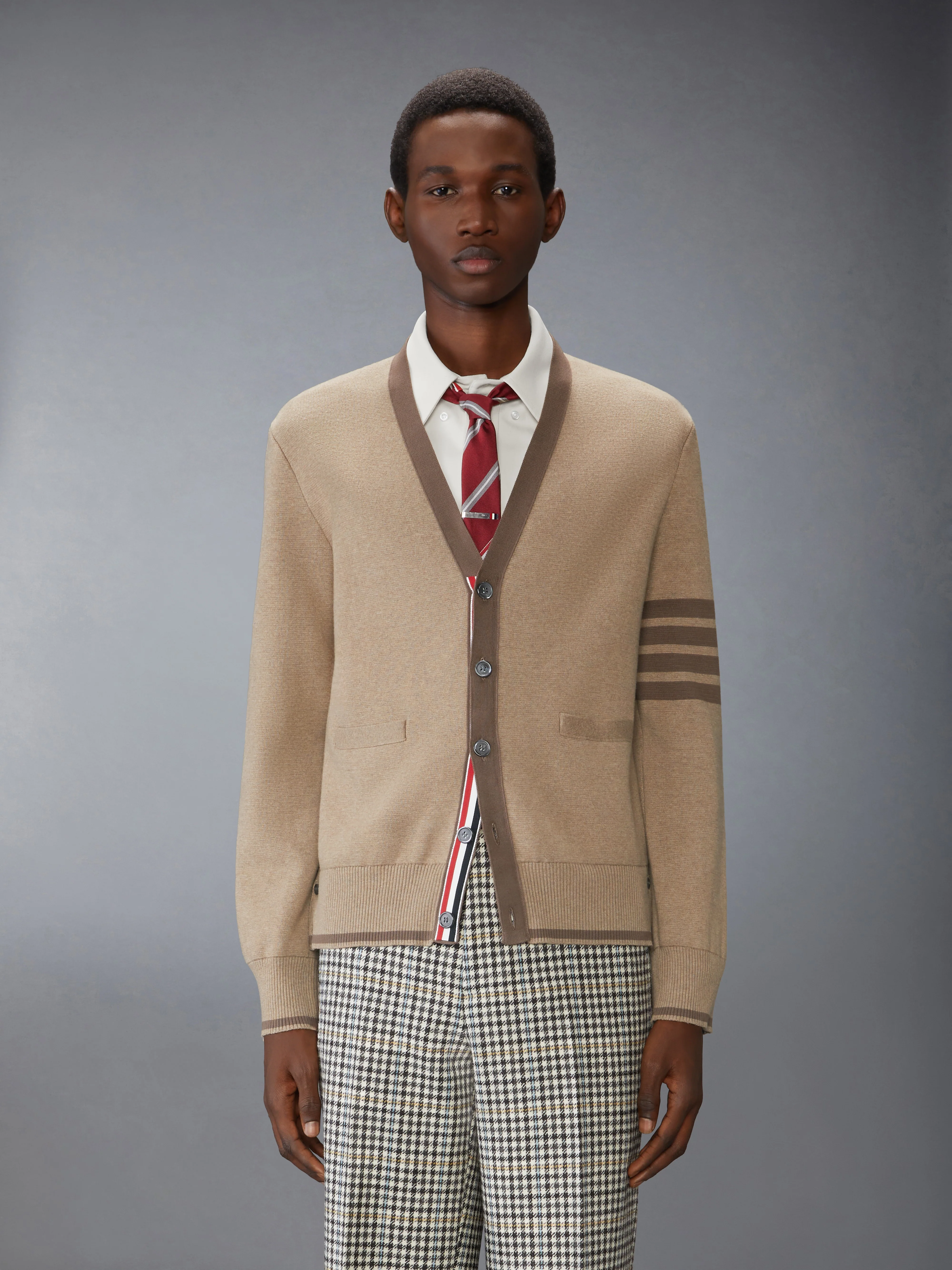 MILANO STITCH 4-BAR V NECK CARDIGAN