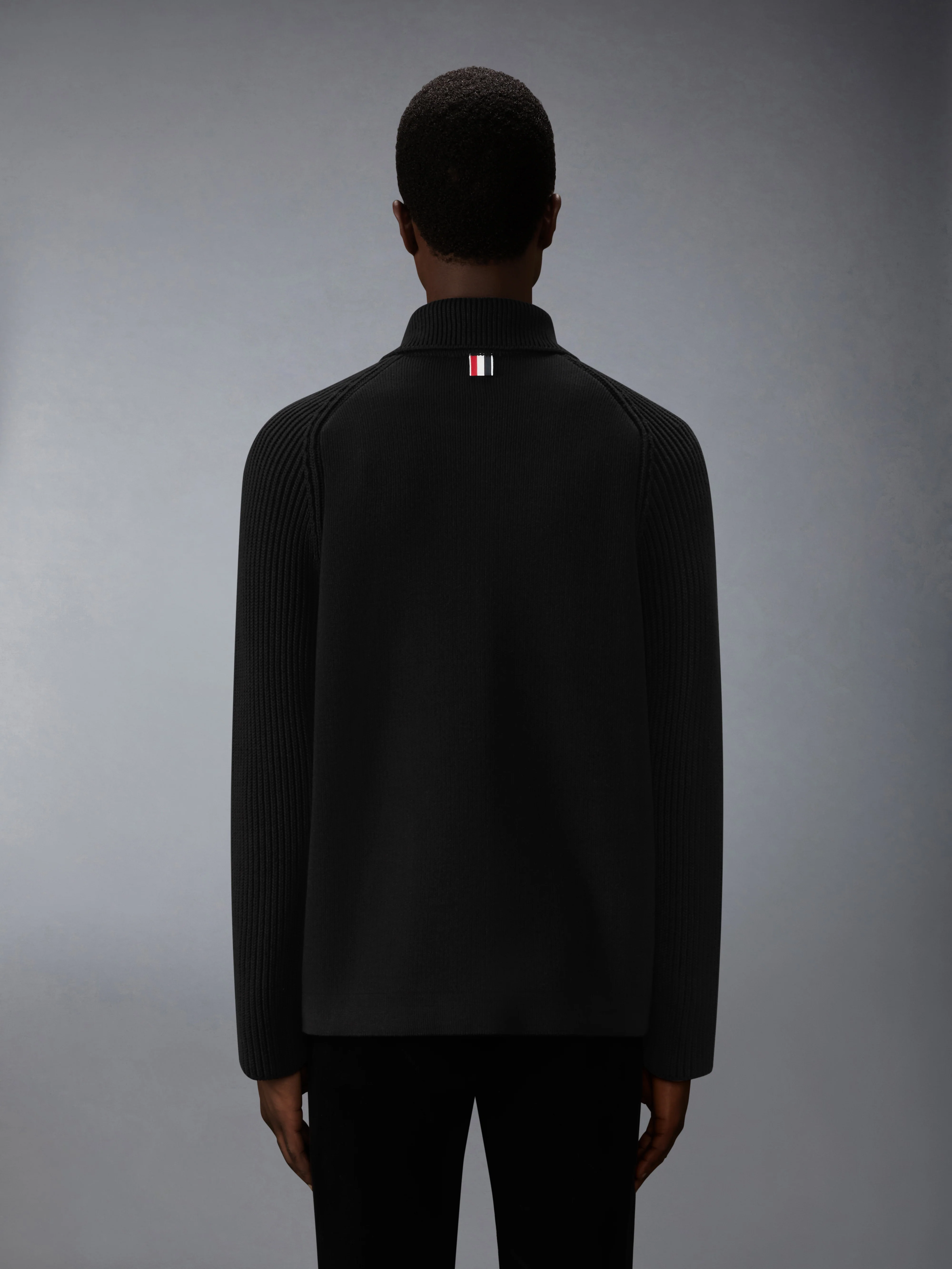 MIXED STITCH COTTON CASHMERE ZIP UP JACKET