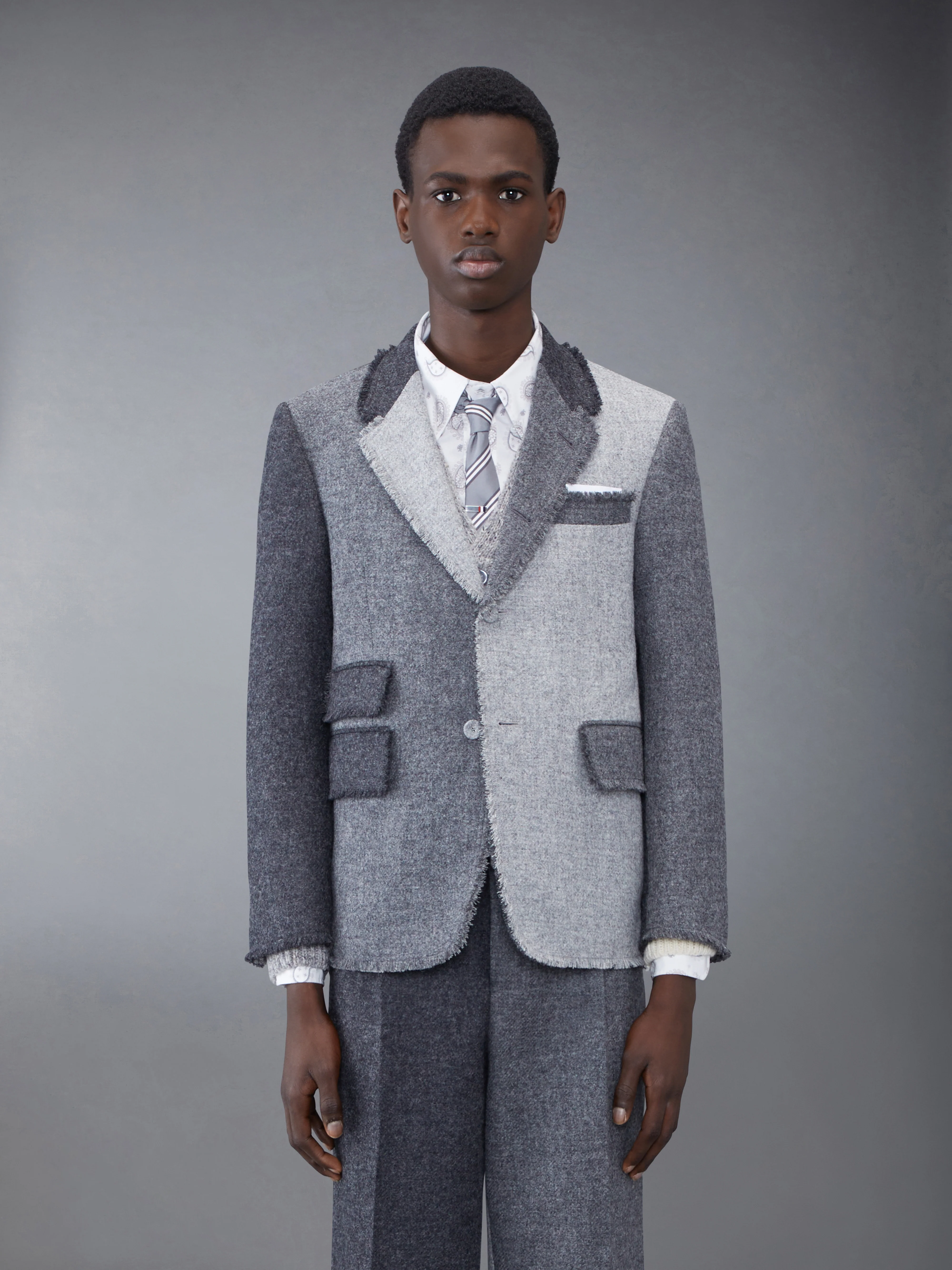 Shetland Frayed Single Vent Sport Coat