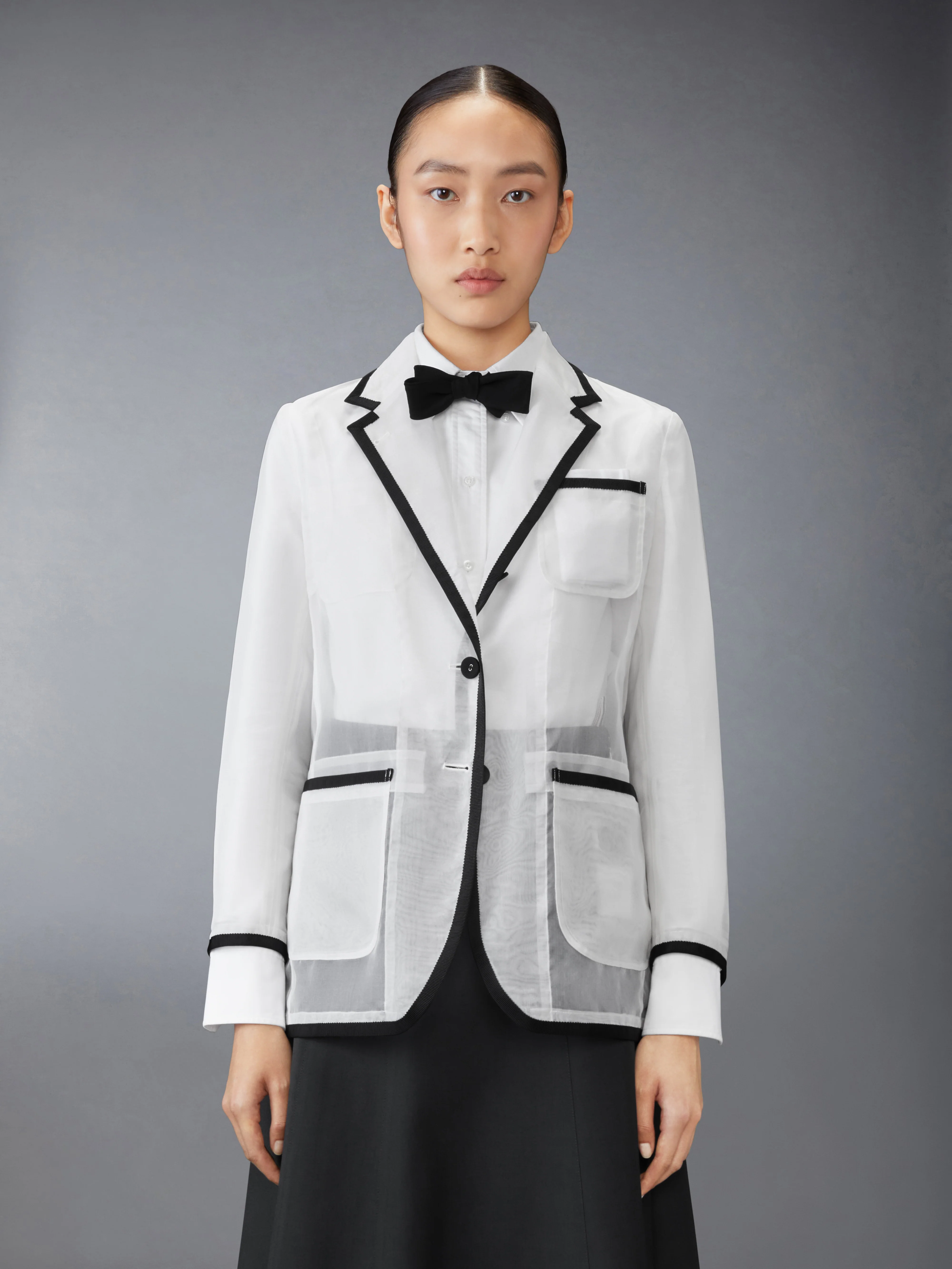 SILK ORGANZA ELONGATED JACKET