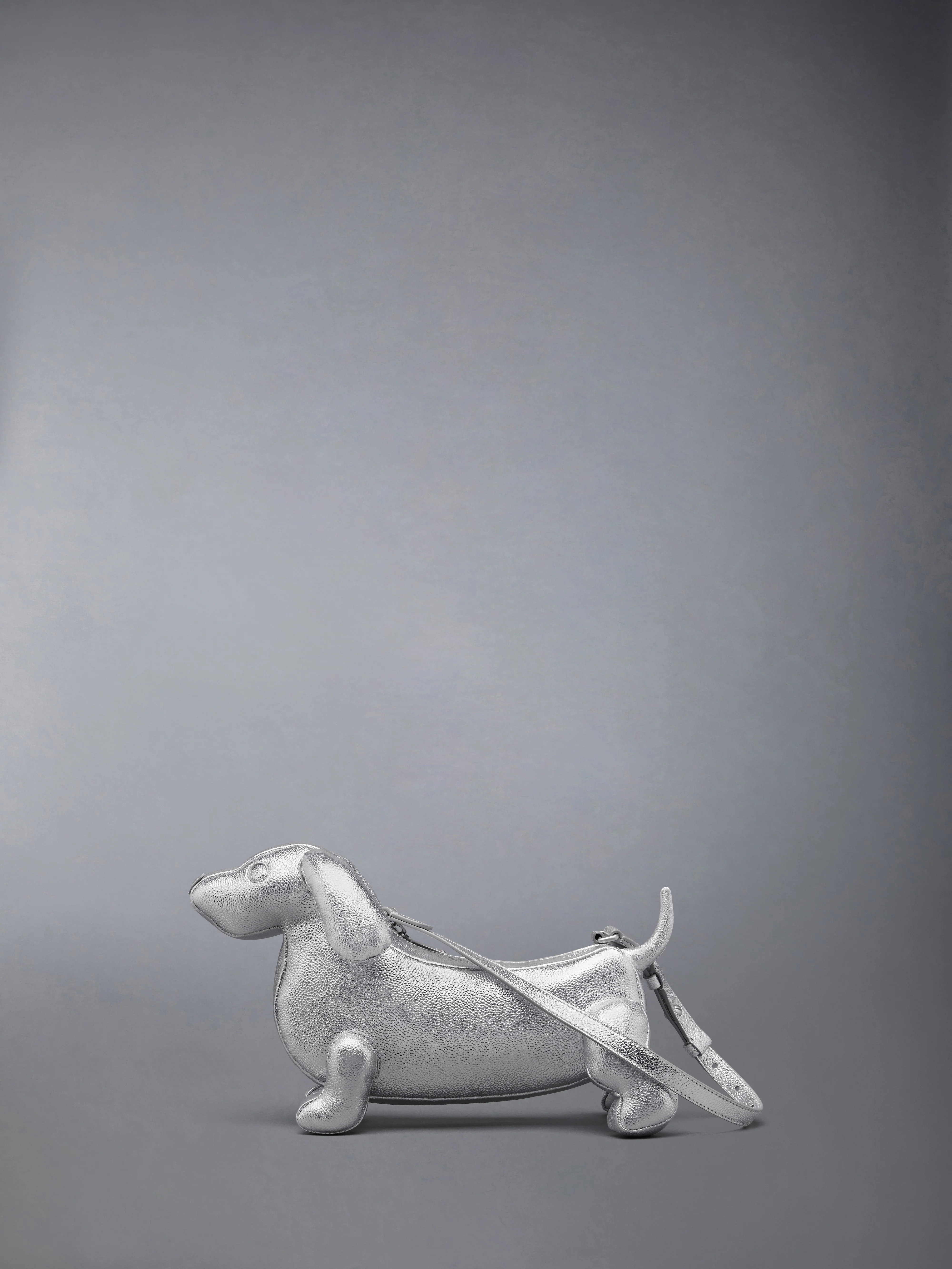 SILVER BABY HECTOR BAG IN PEBBLE GRAIN LEATHER