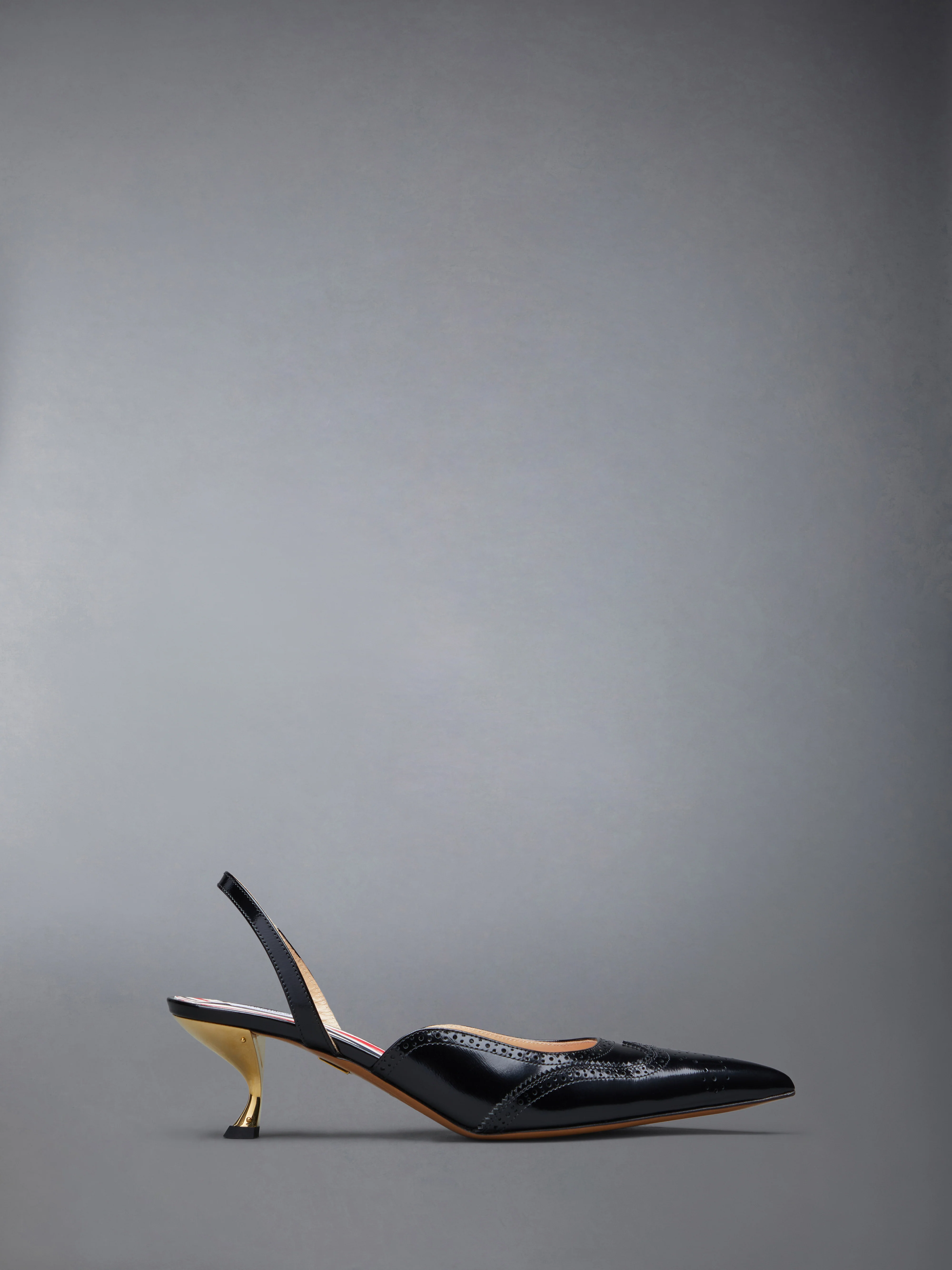 SMOOTH CALF WINGTIP SLINGBACK HEEL 50MM
