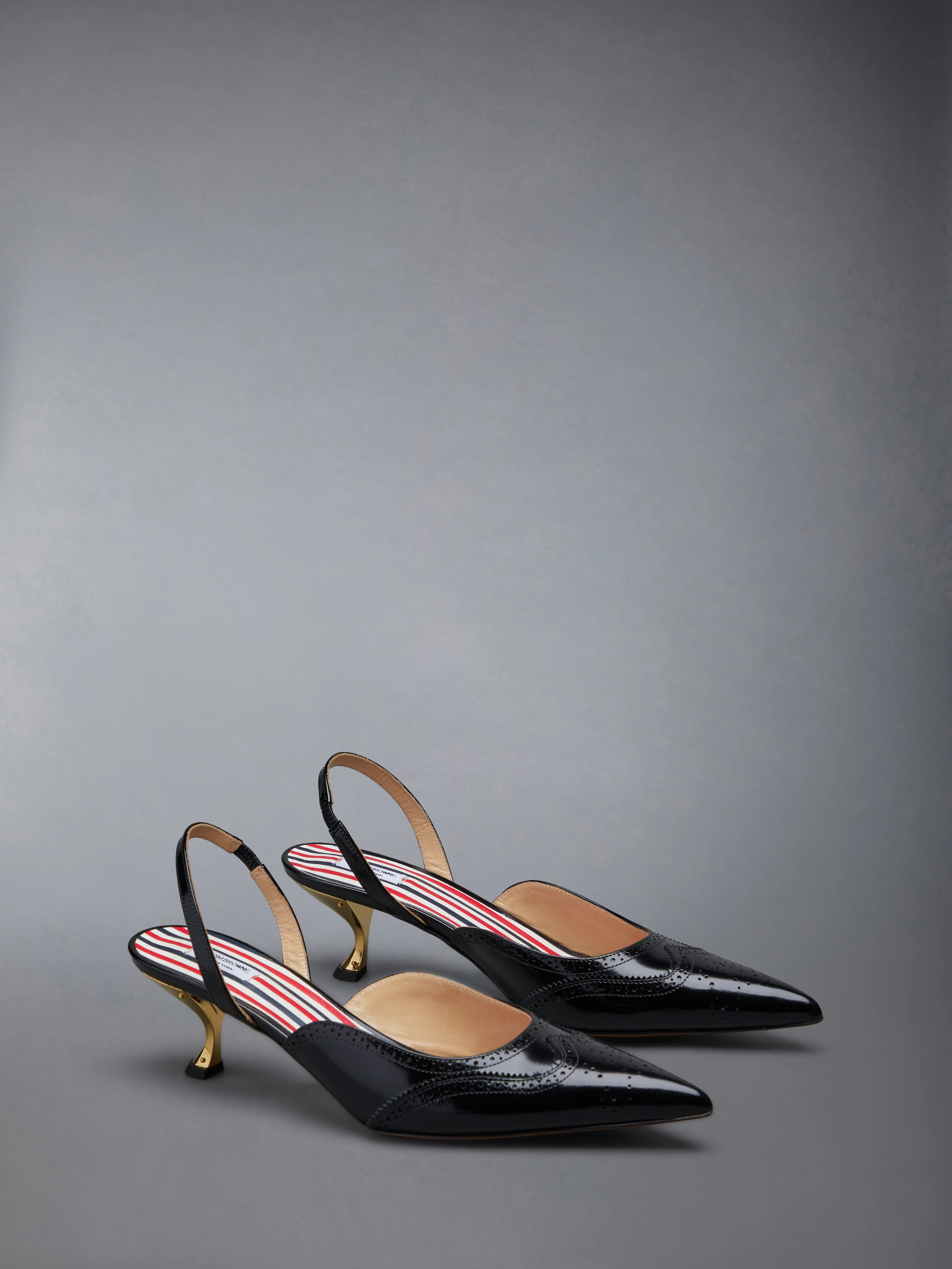 SMOOTH CALF WINGTIP SLINGBACK HEEL 50MM