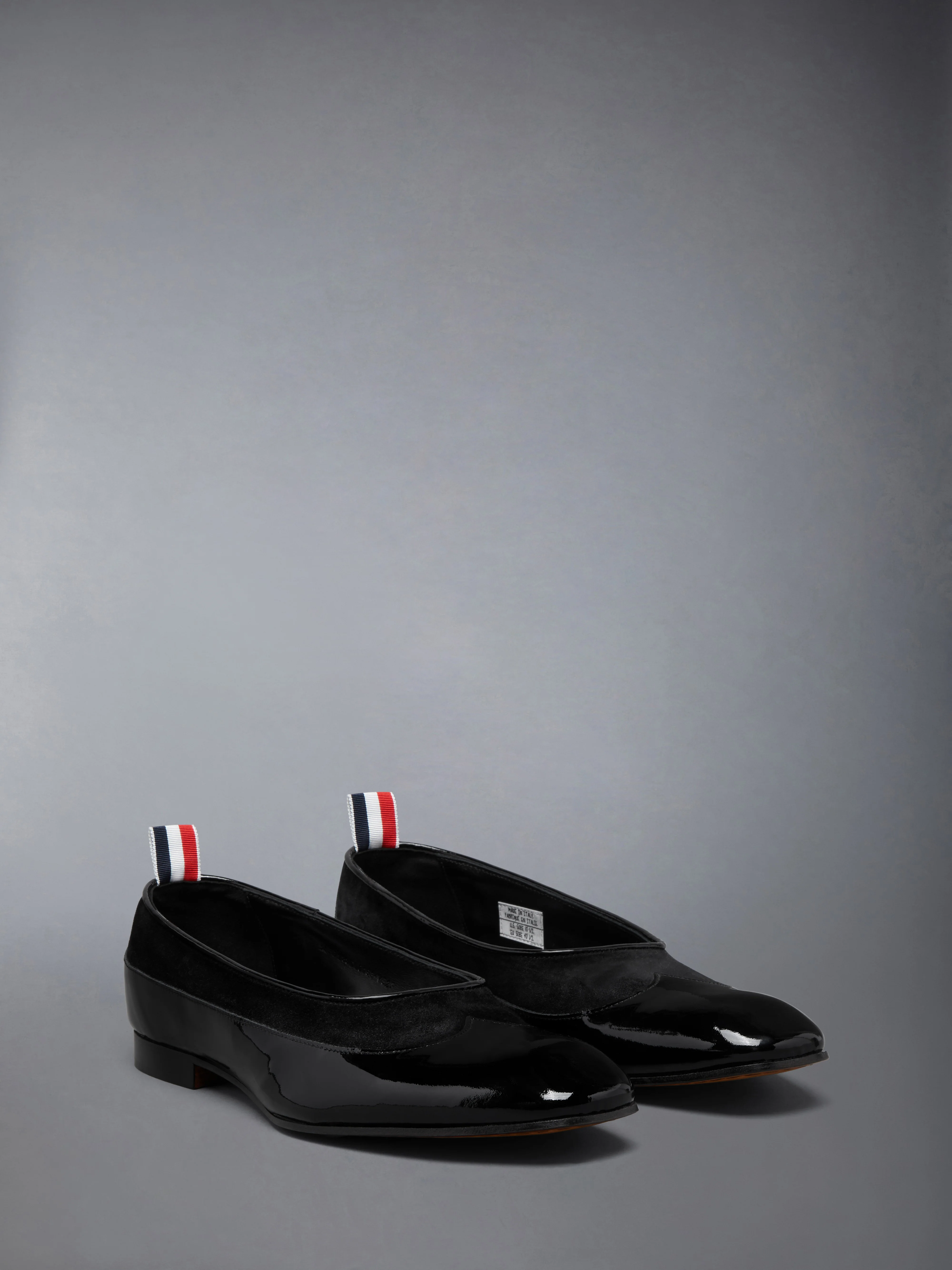 SOFT PATENT CALF SUEDE OPERA BALLERINA