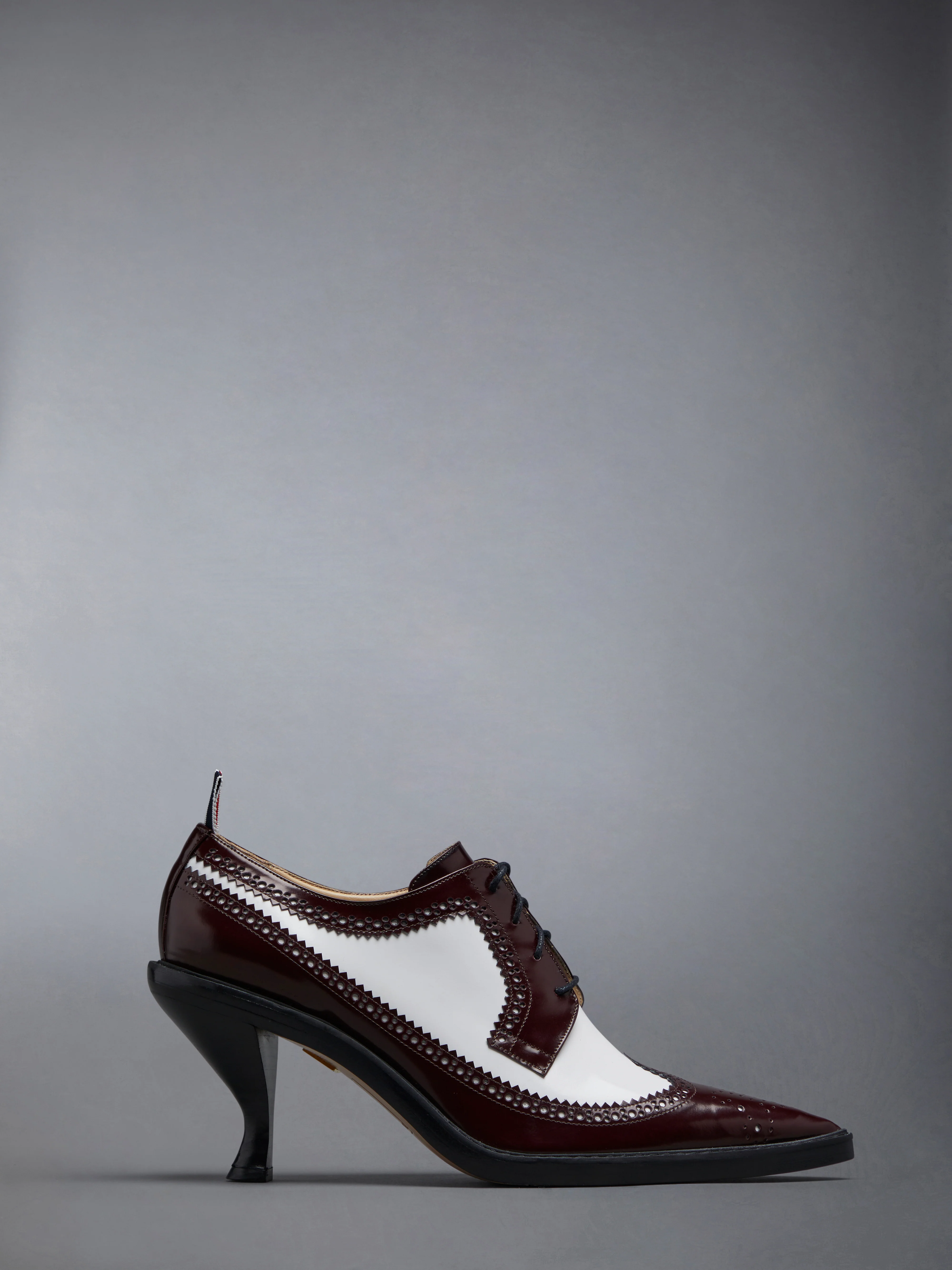 SOFT SPAZZOLATO LONGWING SPECTATOR BROGUE HEEL 75MM