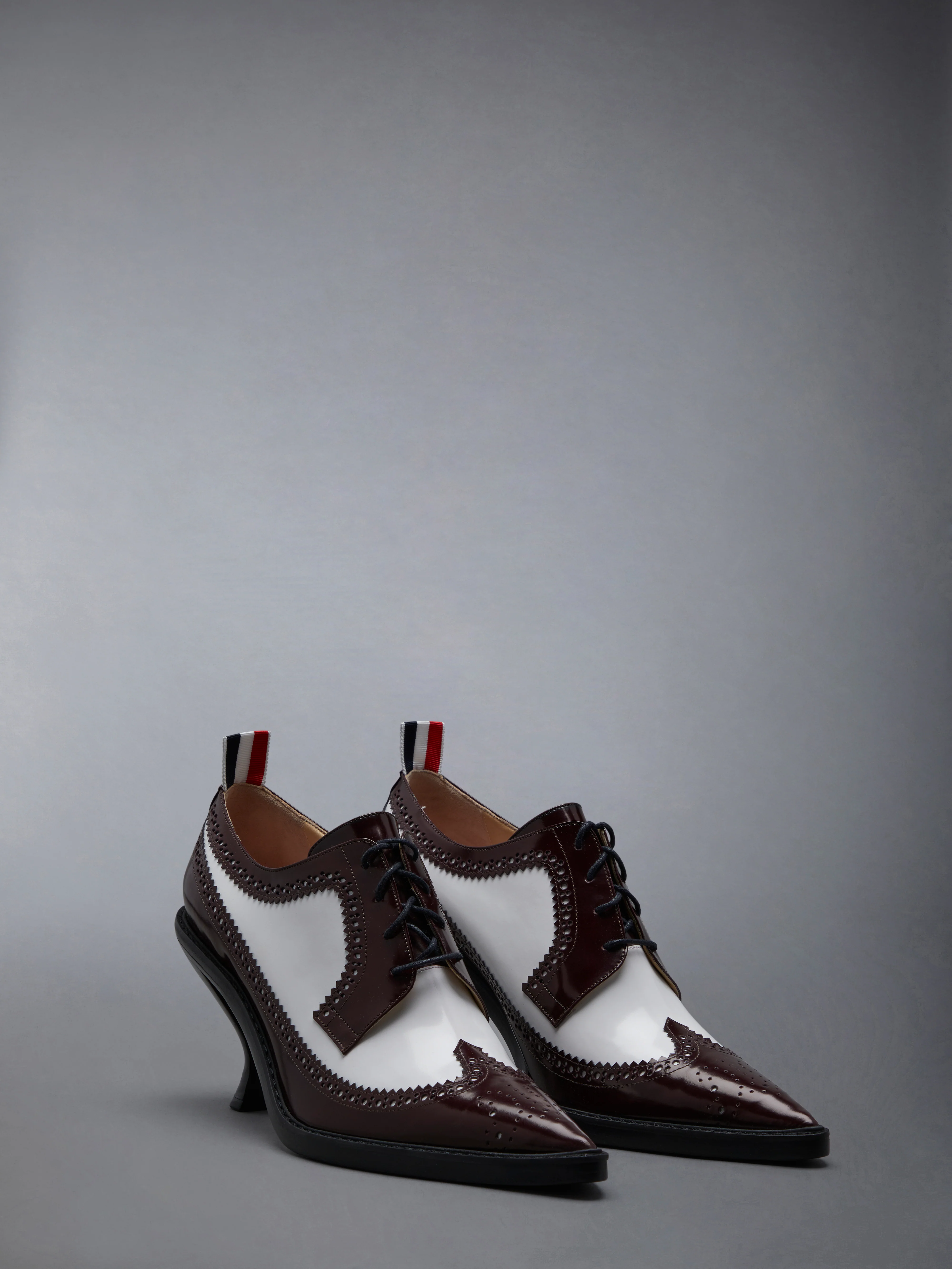 SOFT SPAZZOLATO LONGWING SPECTATOR BROGUE HEEL 75MM