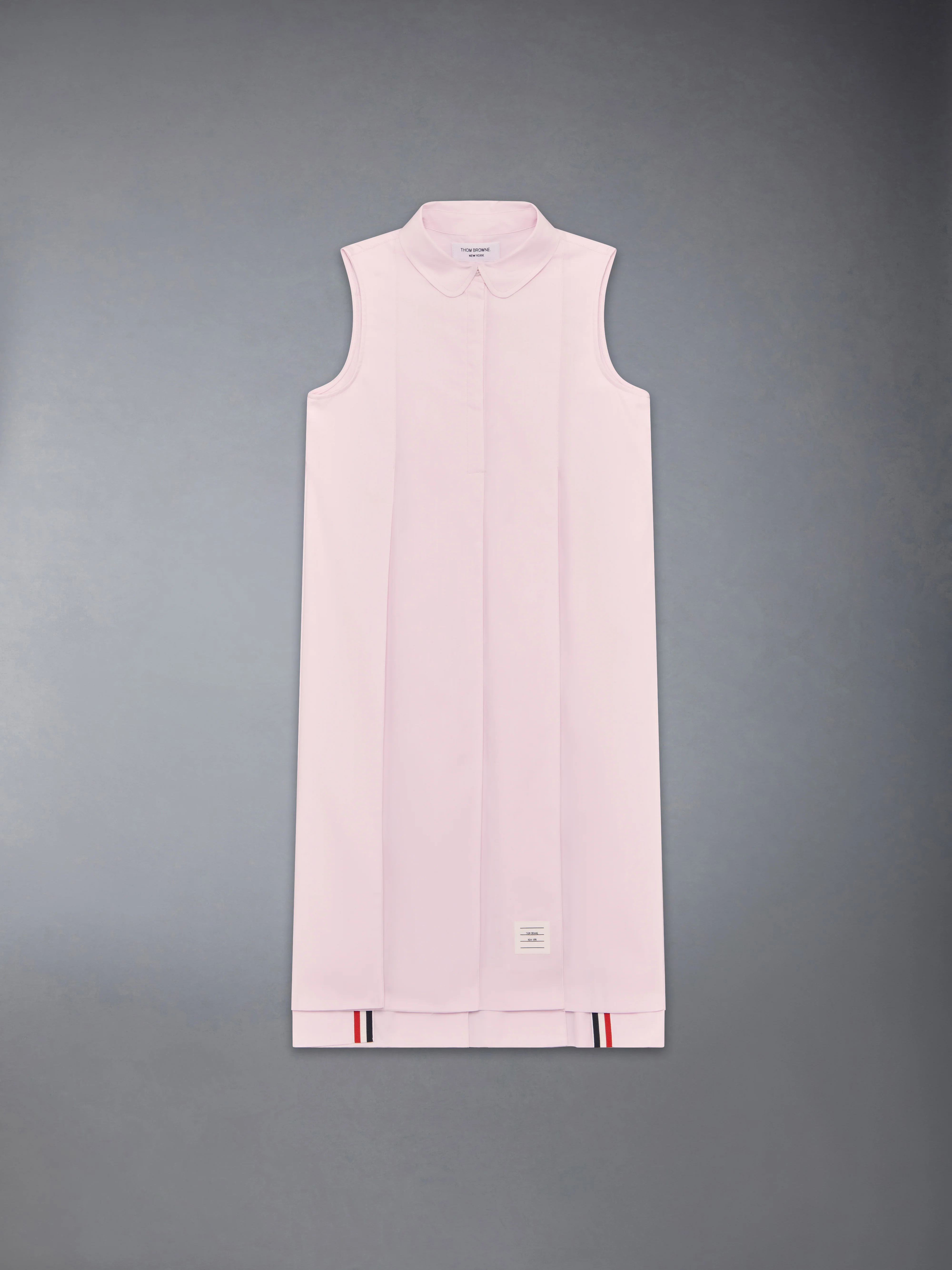 SOLID POPLIN WIDE PLEATED SHIRTDRESS