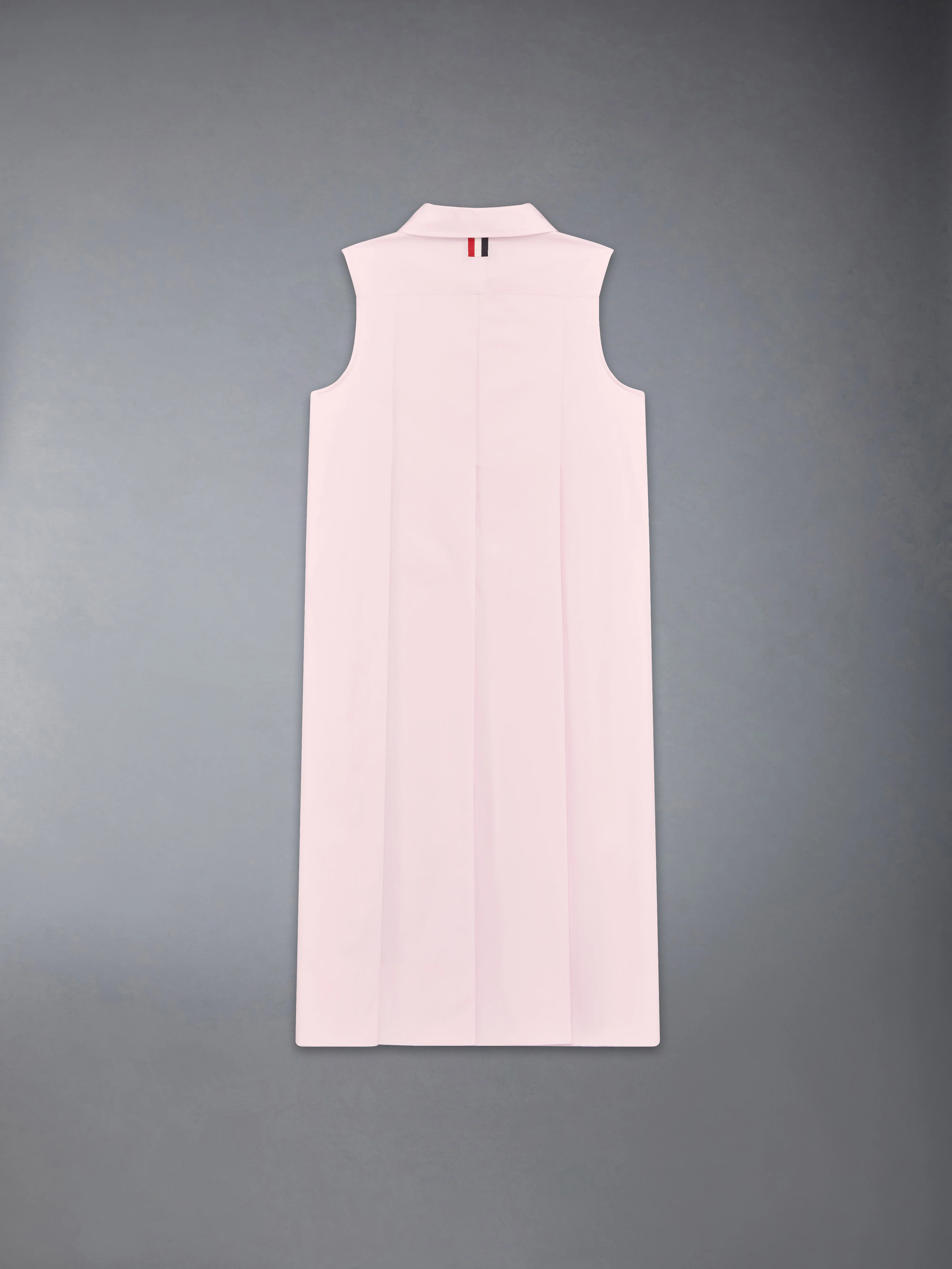 SOLID POPLIN WIDE PLEATED SHIRTDRESS
