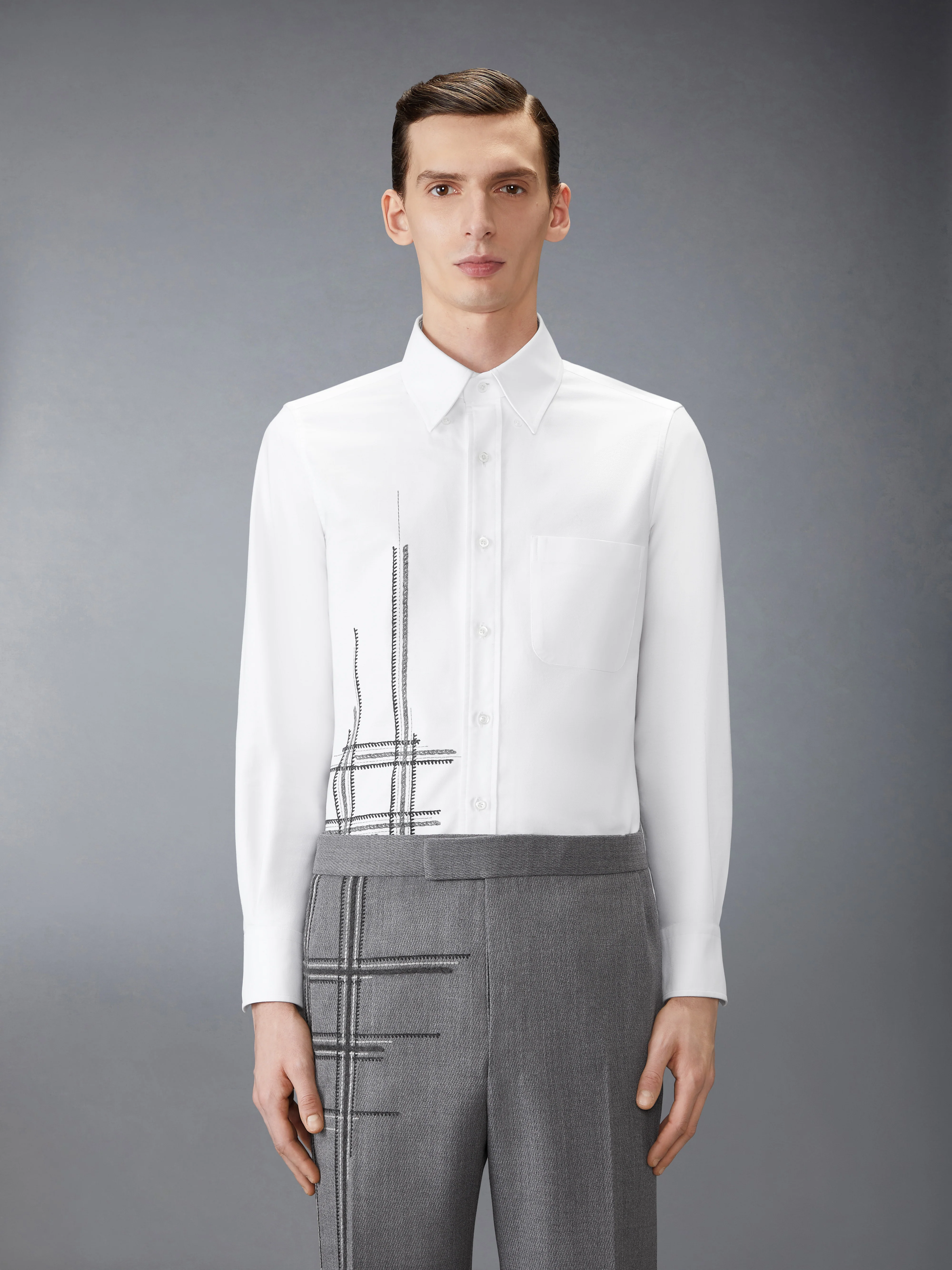 OXFORD BLANKET STITCH DEGRADE SHIRT