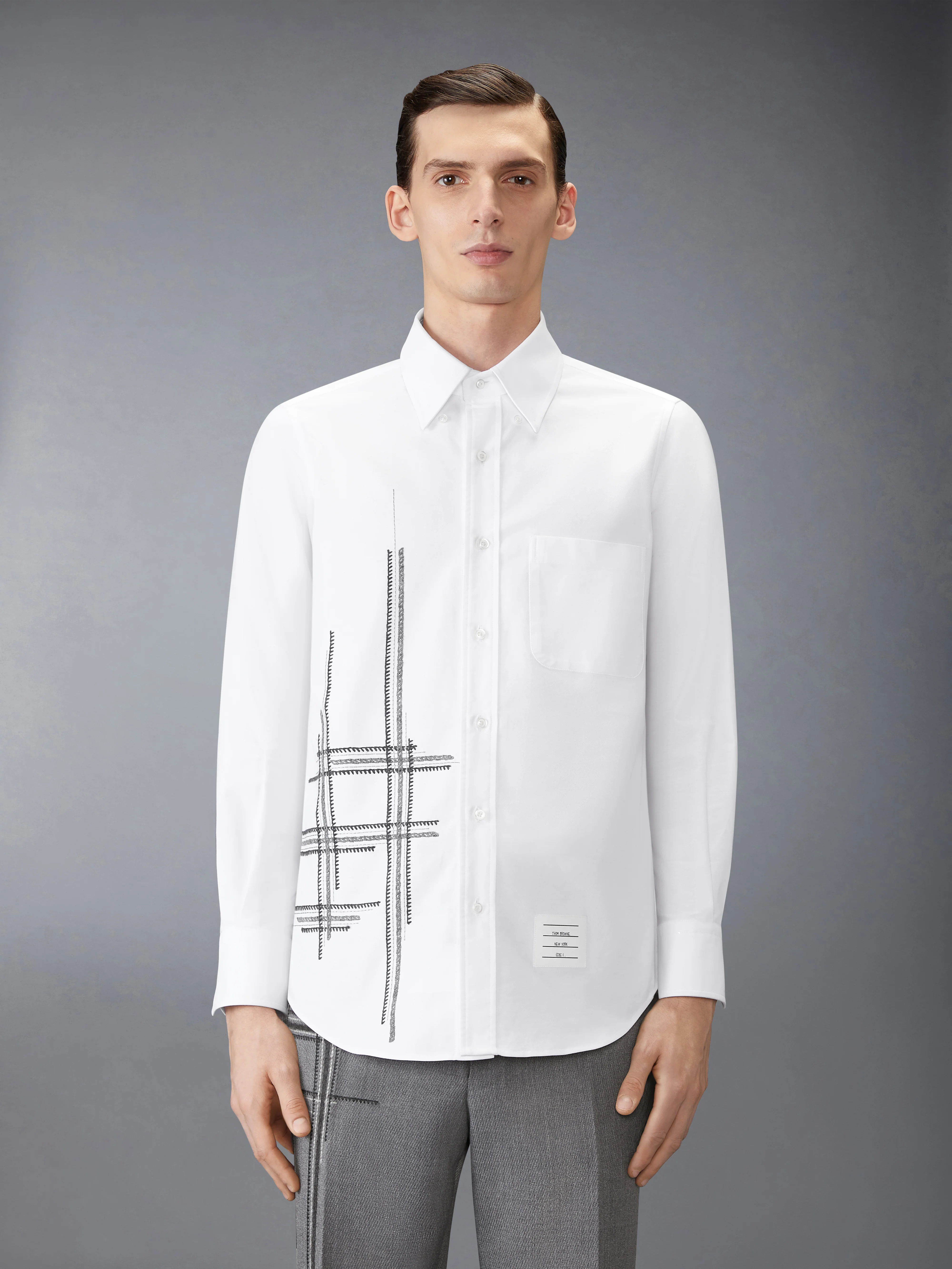OXFORD BLANKET STITCH DEGRADE SHIRT