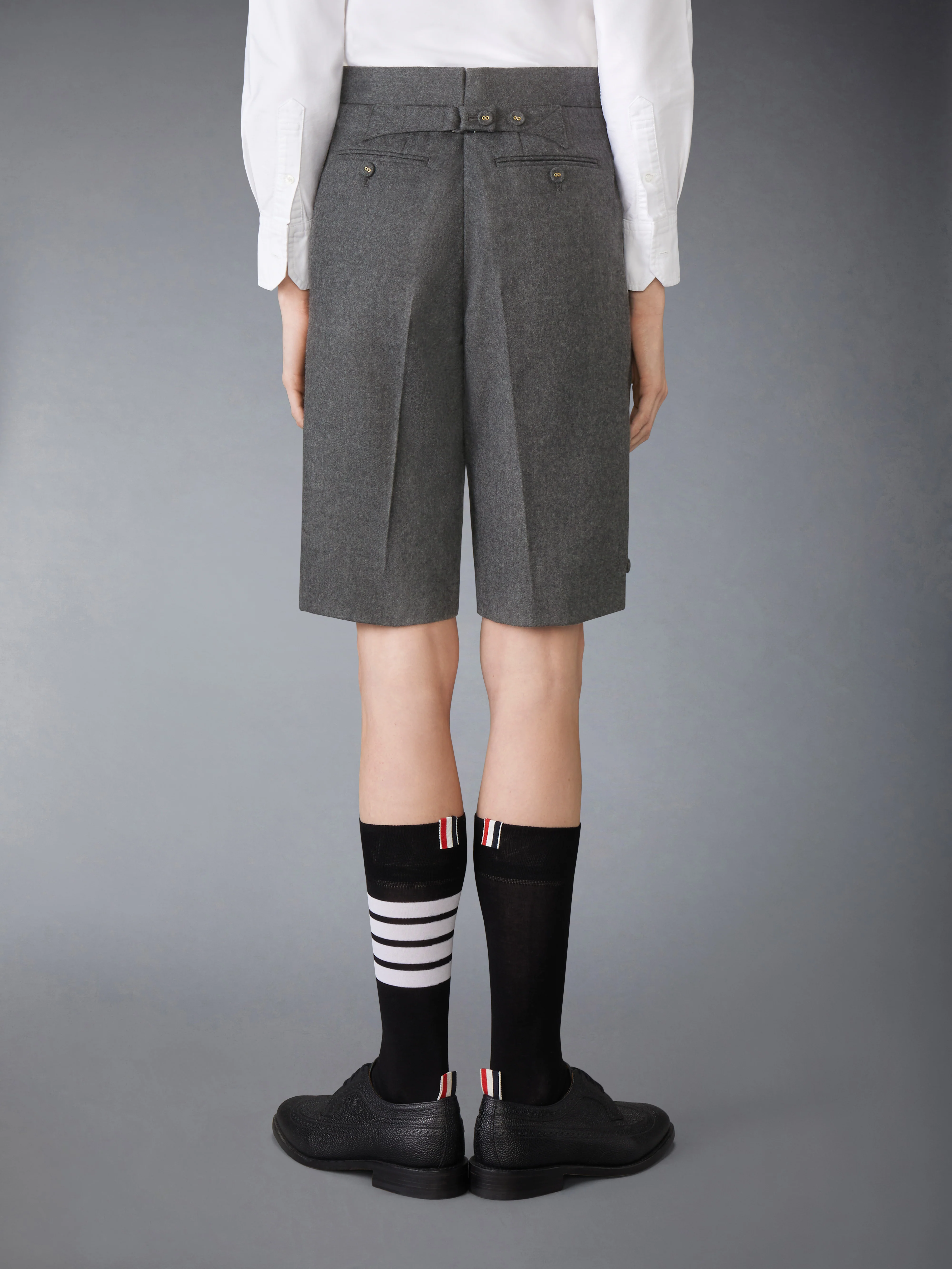 SOLID WOOL FLANNEL BERMUDA SHORT