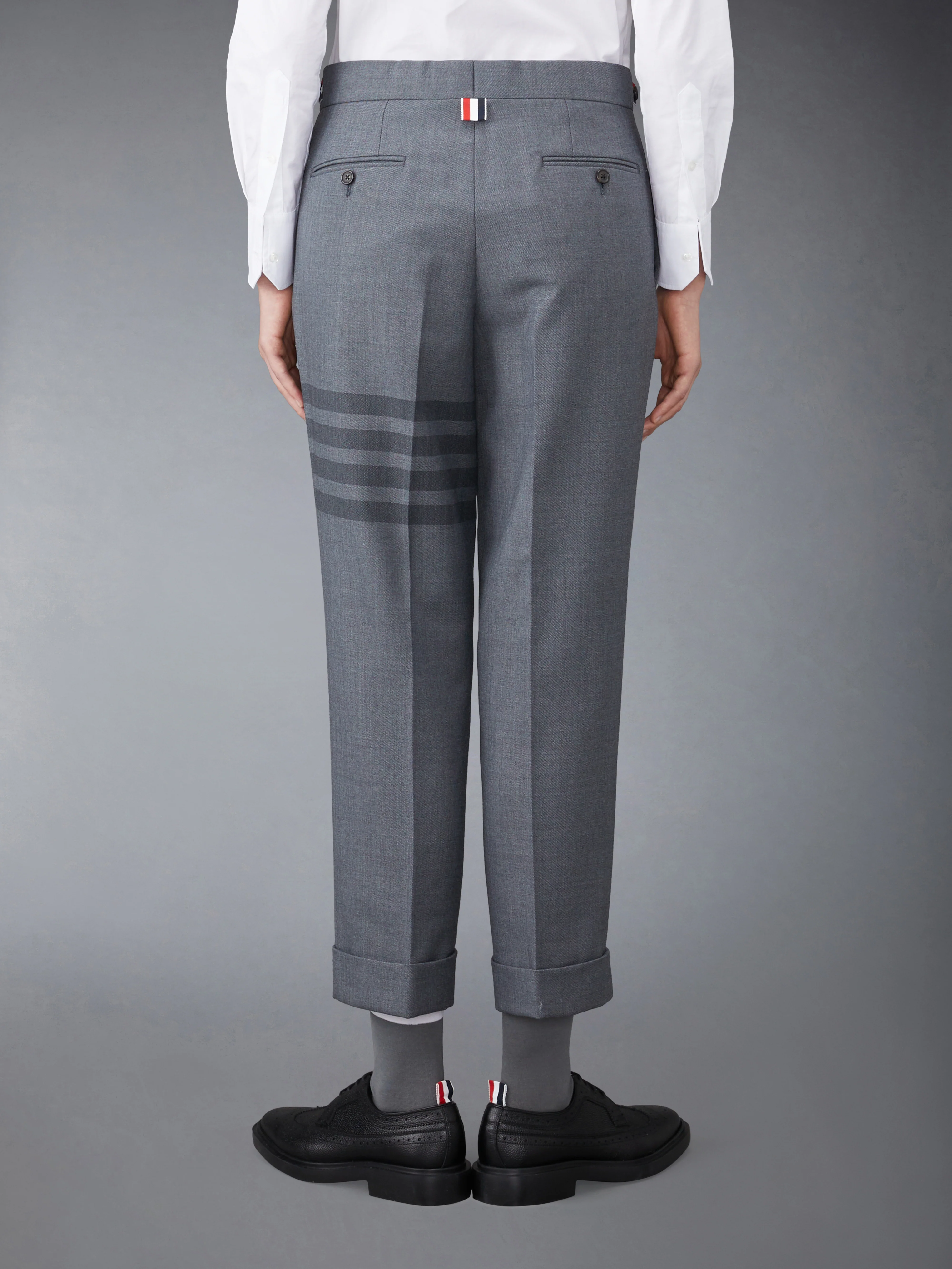 STEP TWILL SCHOOL UNIFORM 4-BAR LOW RISE SKINNY TROUSERS