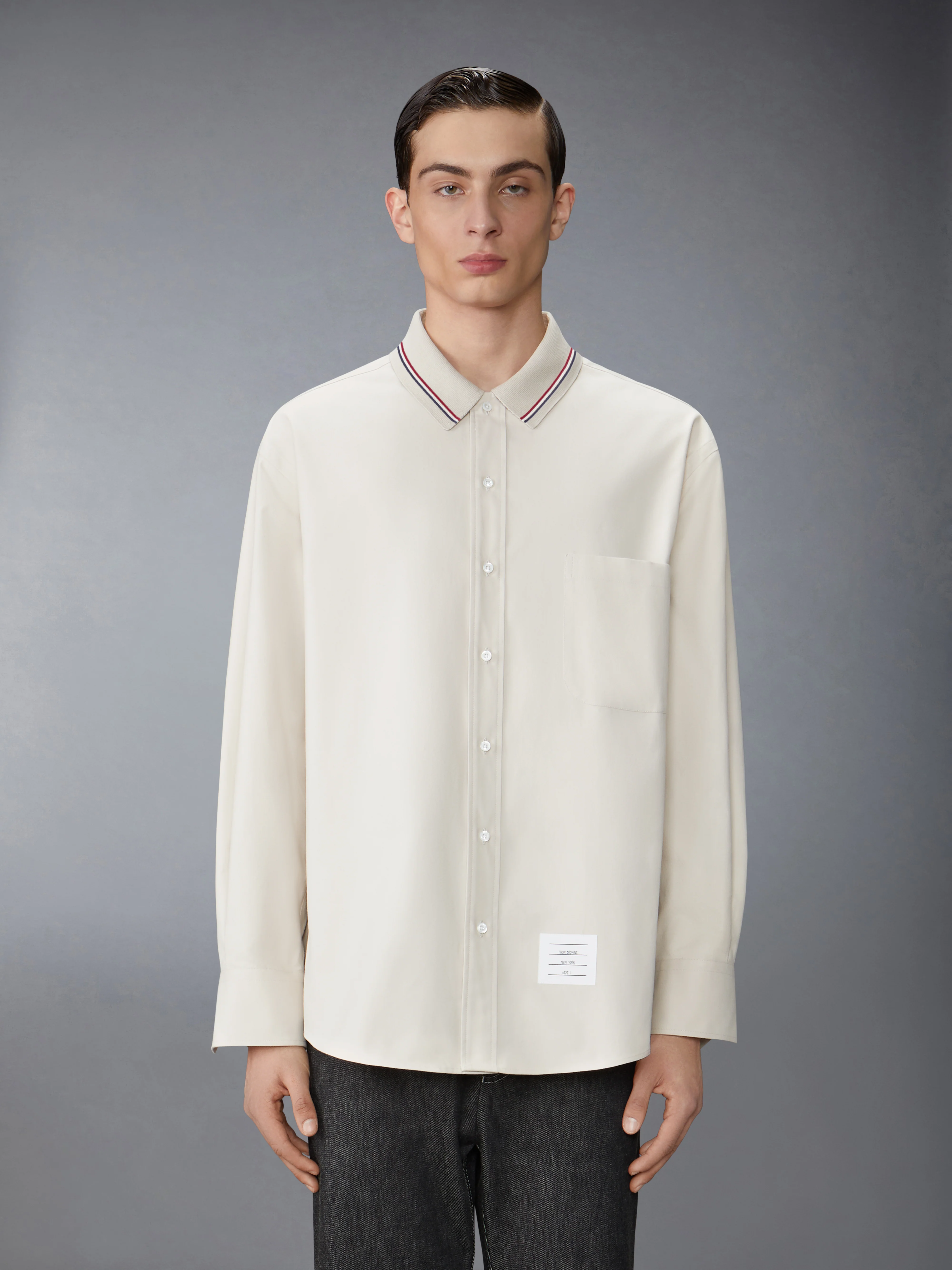 STRIPE COTTON FLANNEL OVERSIZED SHIRT