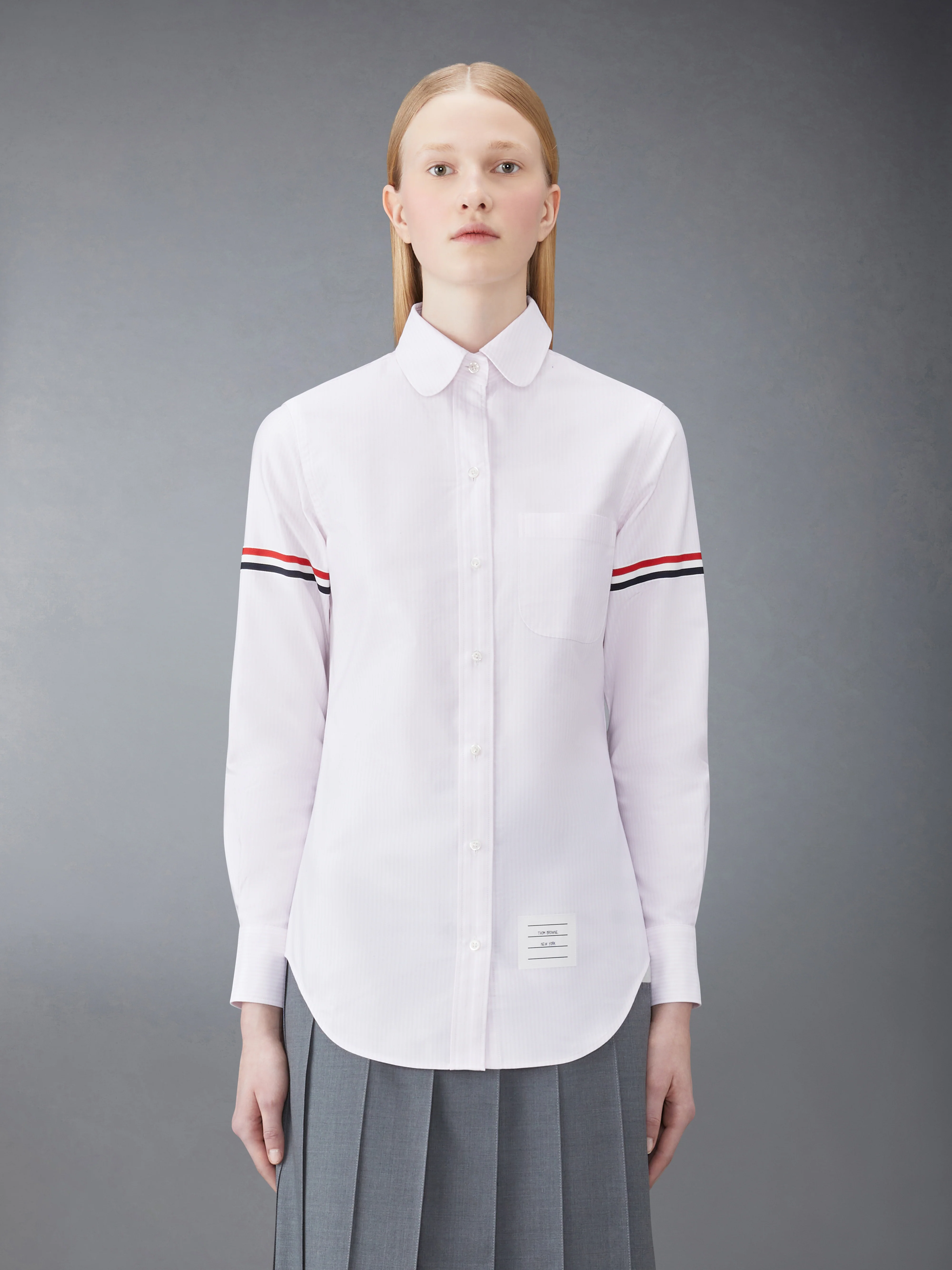 12438-stripe-oxford-armband-classic-round-collar-shirt-2.webp STRIPE OXFORD ARMBAND CLASSIC ROUND COLLAR SHIRT