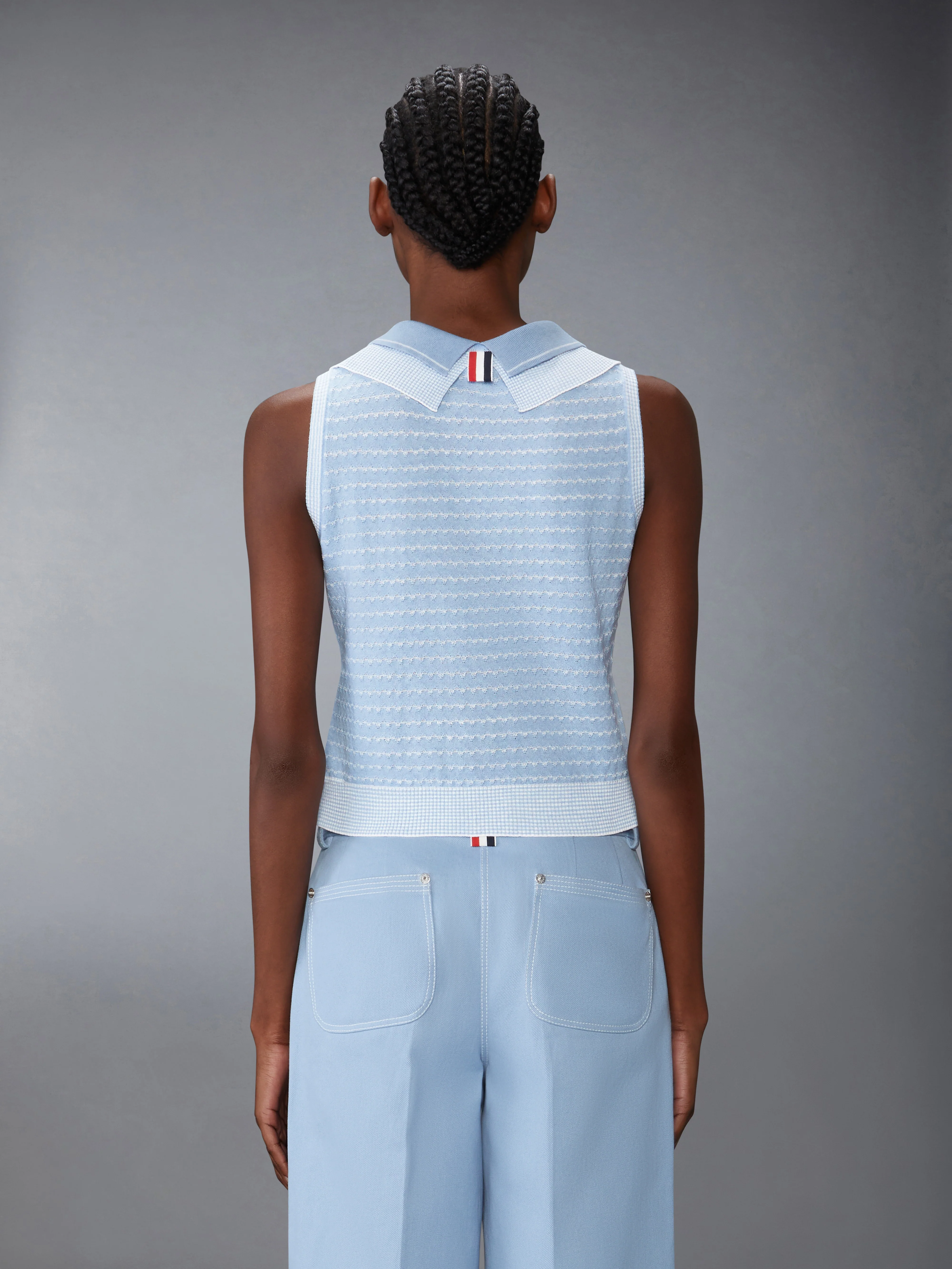 STRIPED TUCK STITCH SHELL TOP