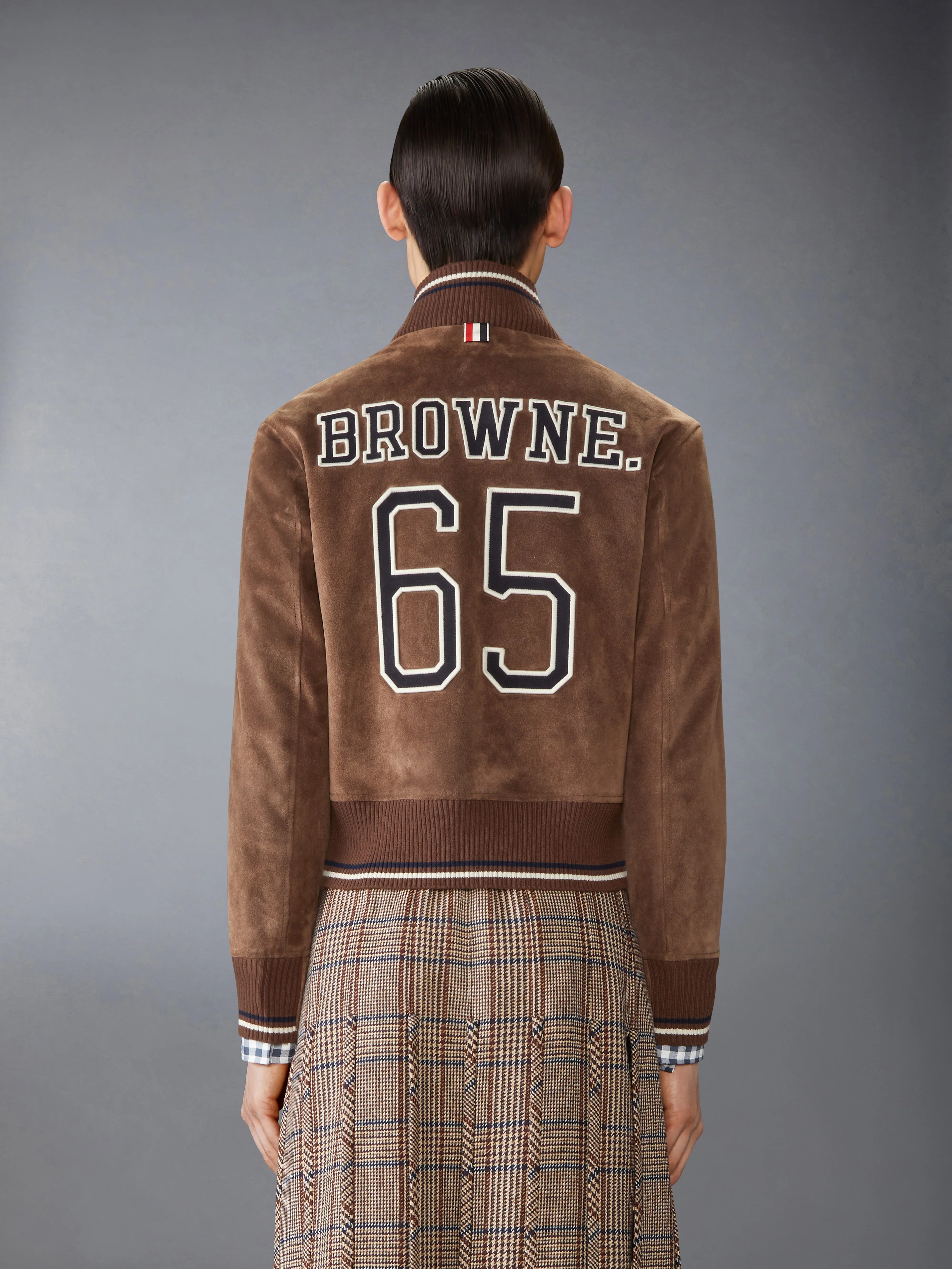 SUEDE KNIT RIB BLOUSON JACKET
