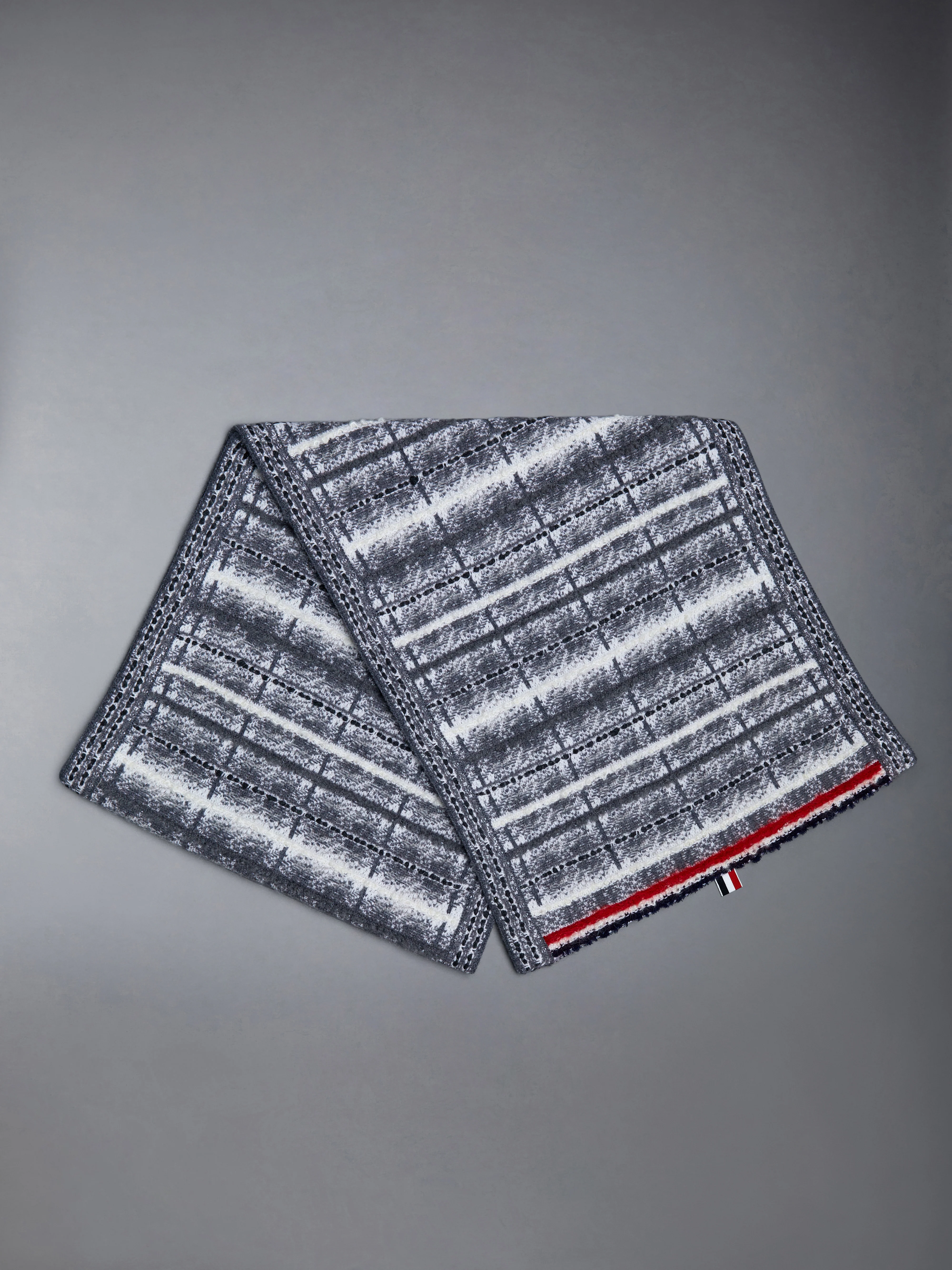 Tartan Merino and Mohair Stripe Scarf