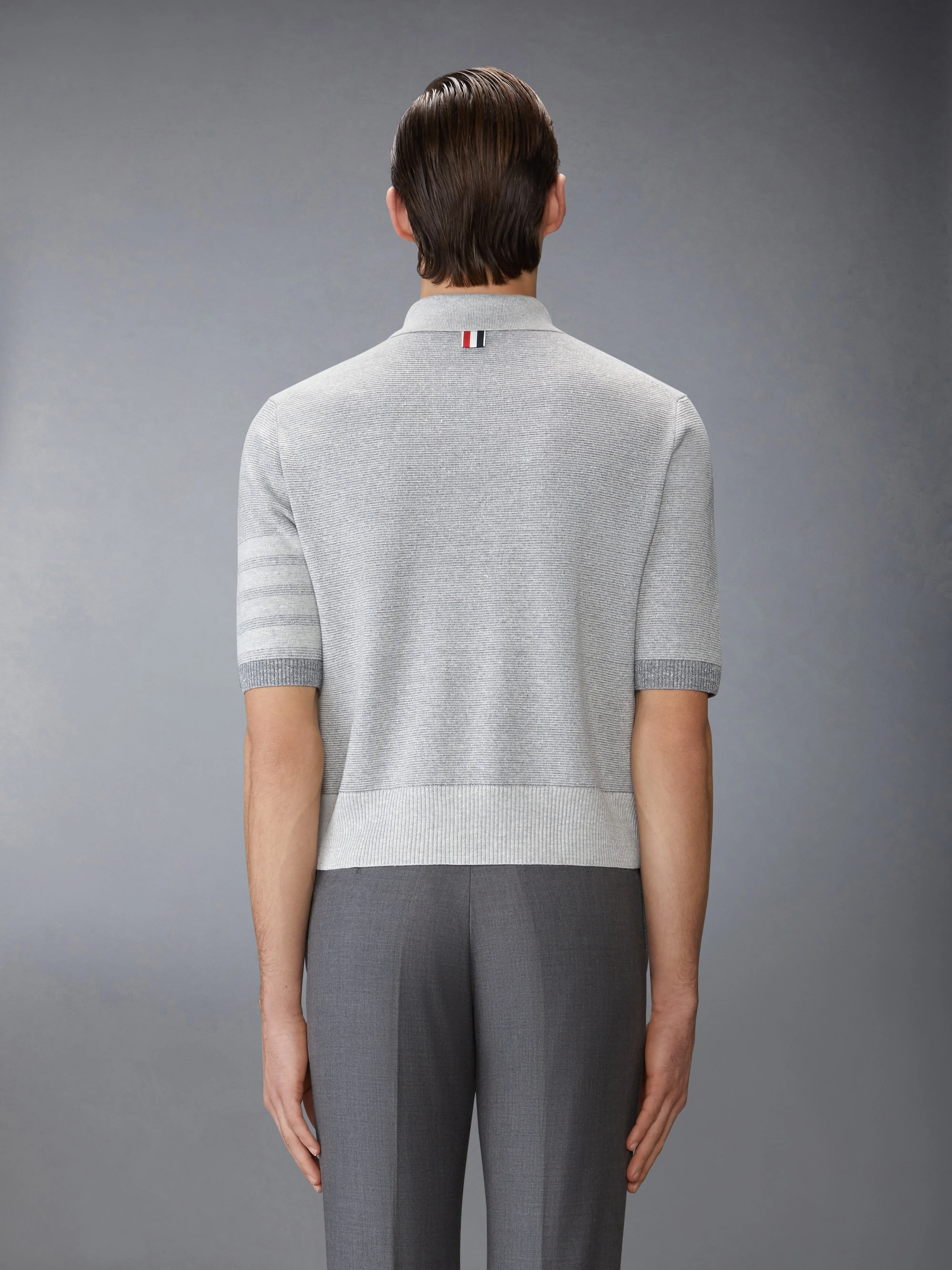 TEXTURED STRIPE STITCH 4-BAR RELAXED FIT POLO
