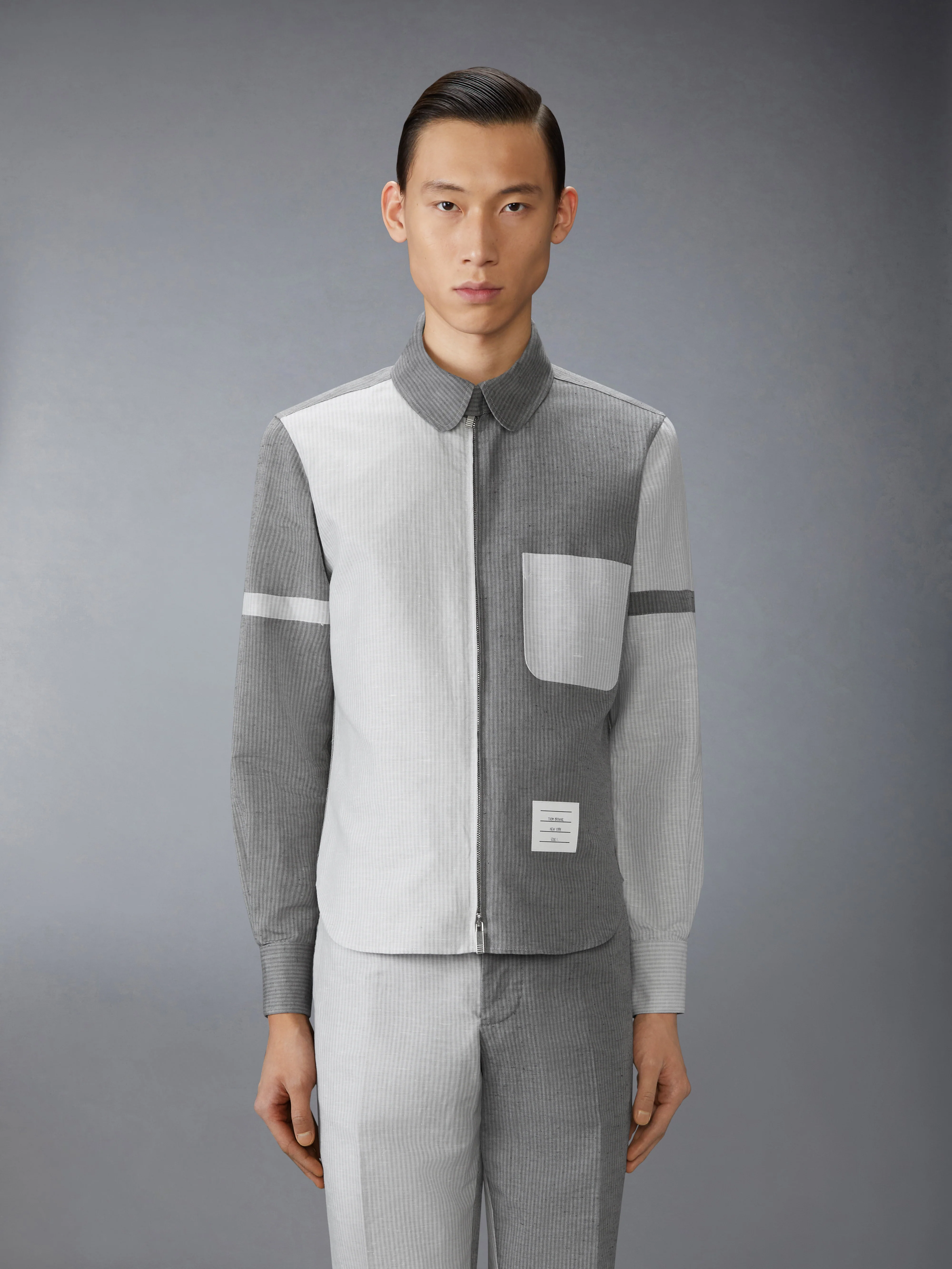 TONAL UNIVERSITY STRIPE FUNMIX ARMBAND SHIRT