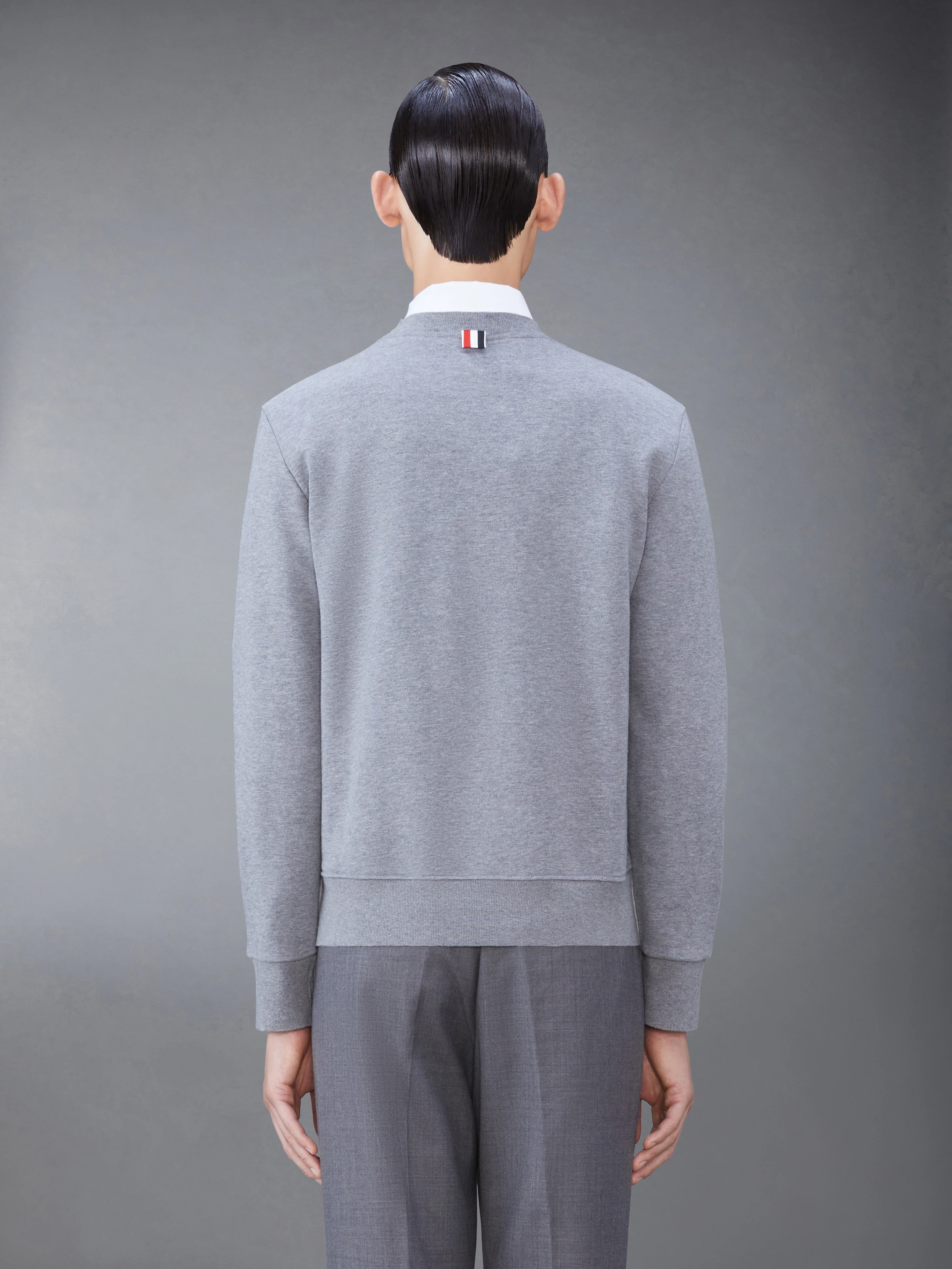 TROMPE L'OEIL COTTON 4-BAR CREWNECK SWEATSHIRT