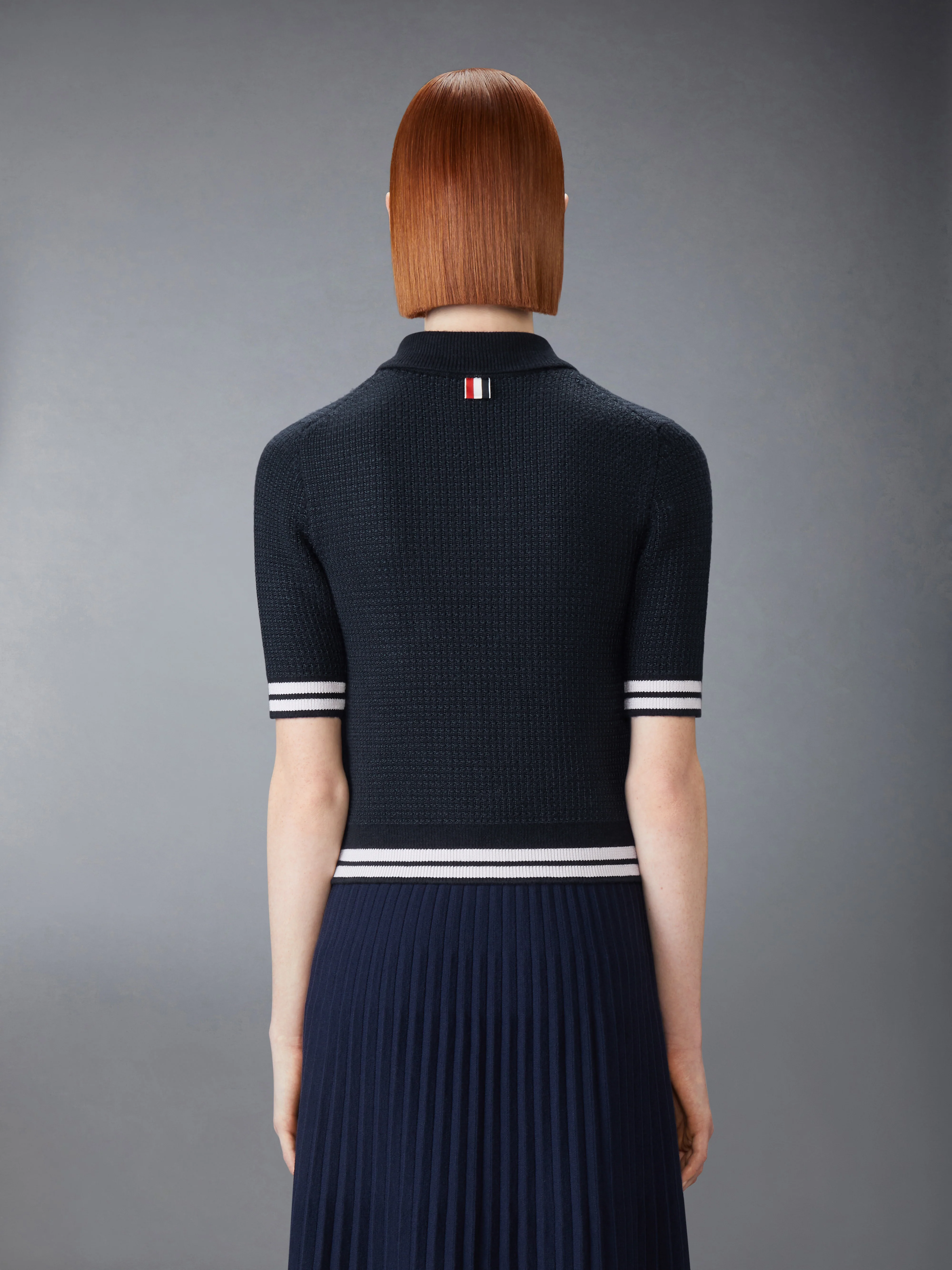 TUCK STITCH SILK CASHMERE & WOOL POLO