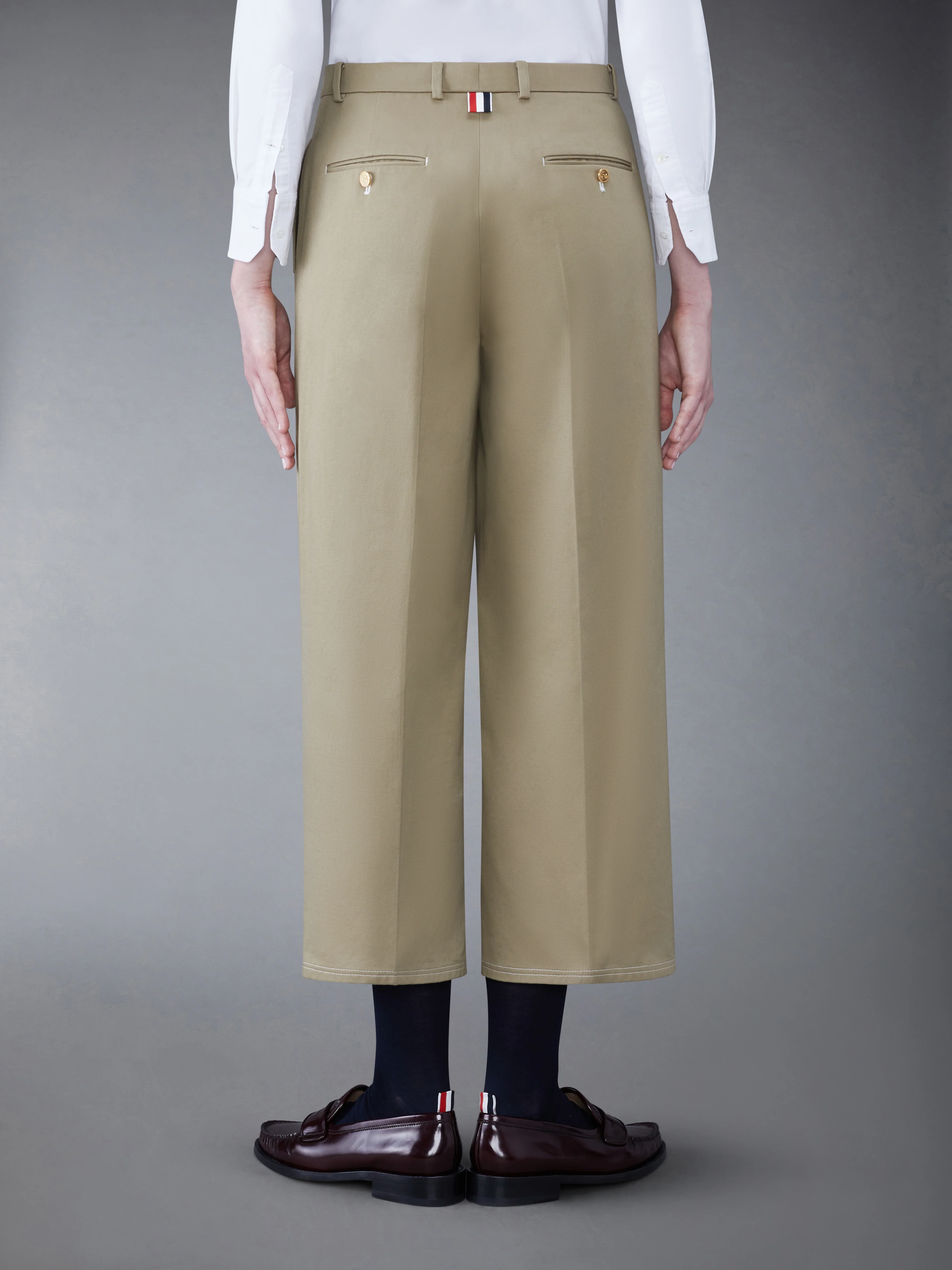 TWILL RELAXED PLEATED TROUSER