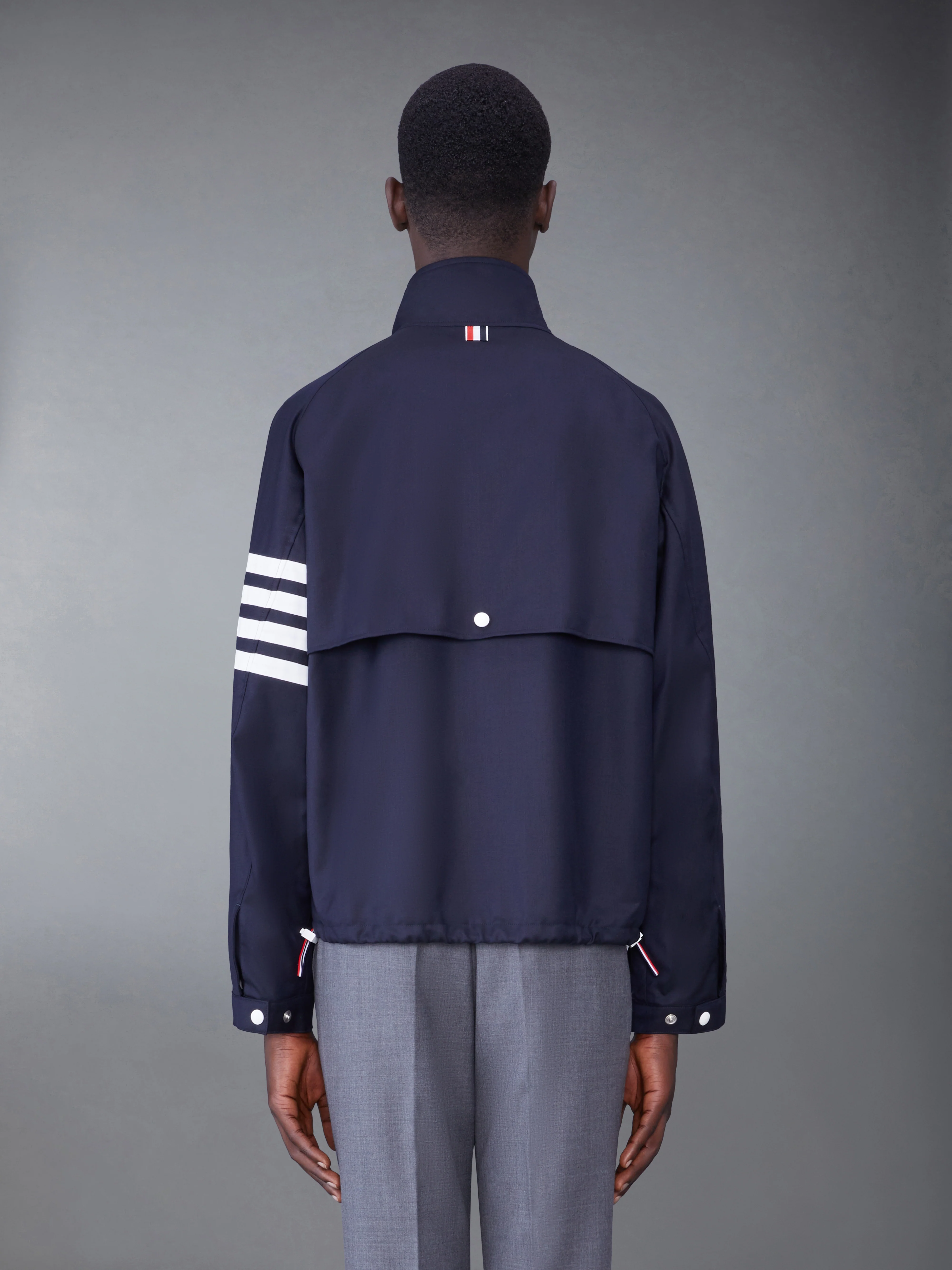 TWILL WOOL DOUBLE-ZIP RAGLAN JACKET