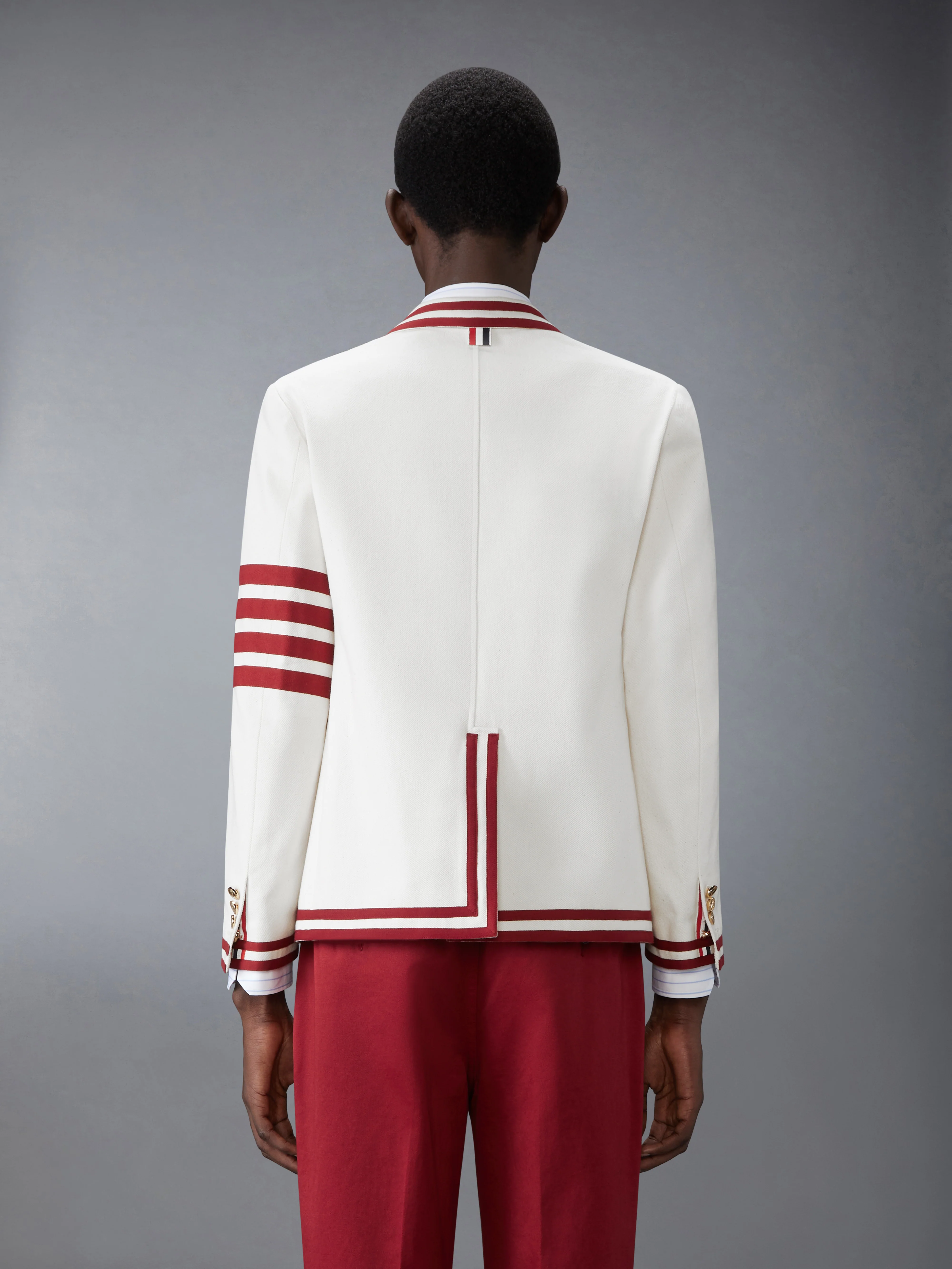 UNCONSTRUCTURED DENIM 4-BAR SPORTCOAT