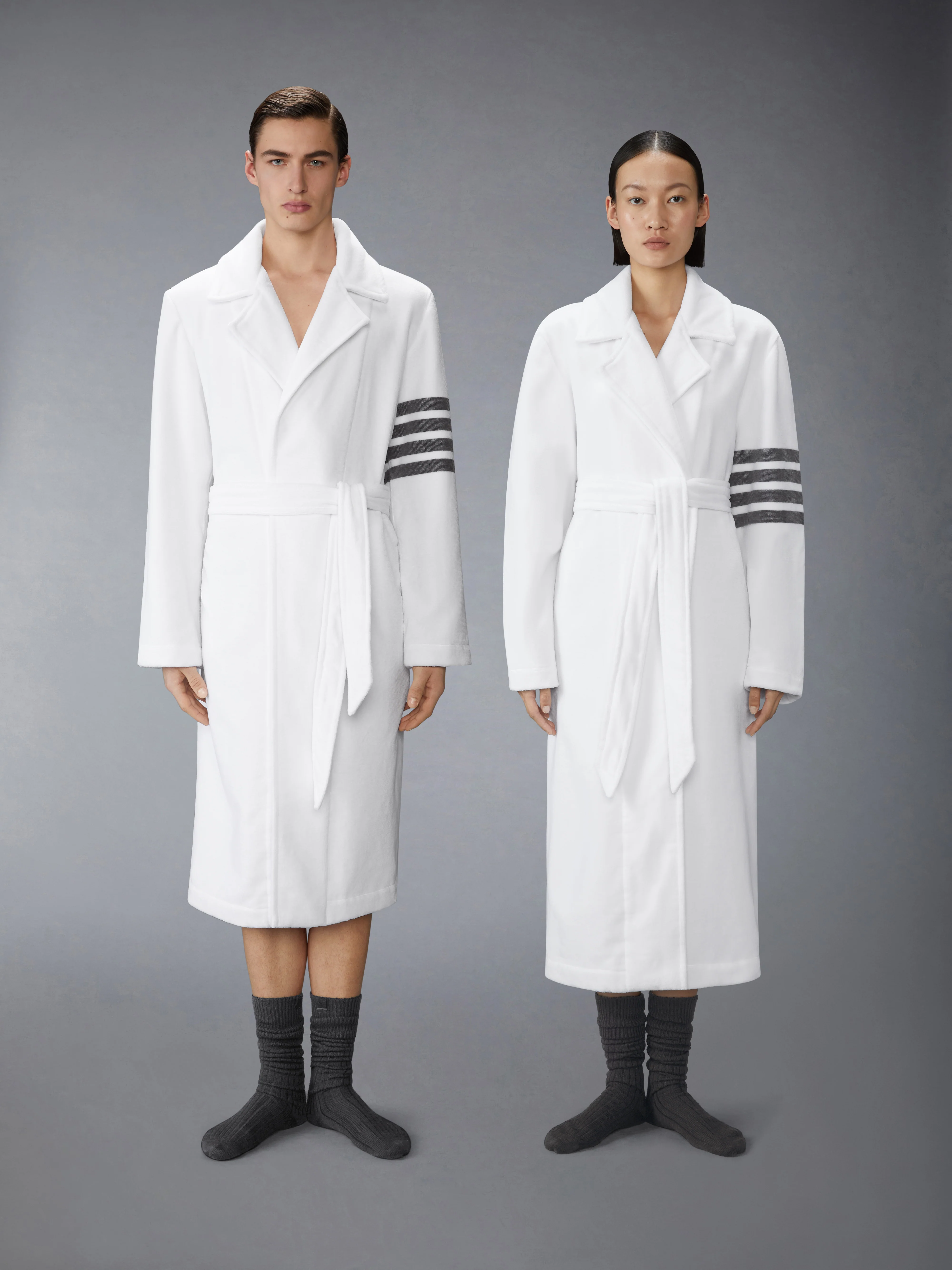 VELOUR 4-BAR TRENCH BATHROBE