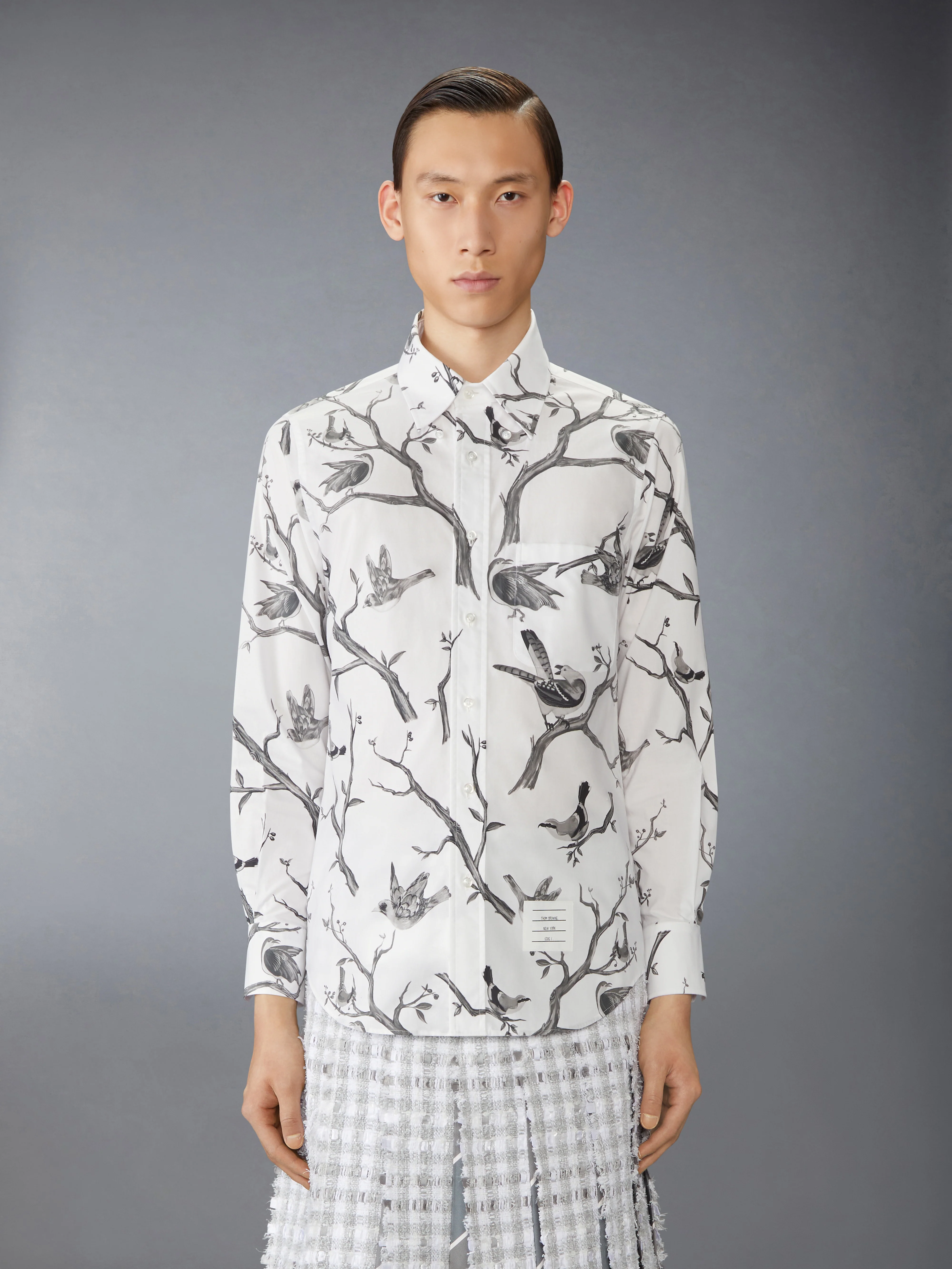 POPLIN BIRD TOILE PRINTED SHIRT