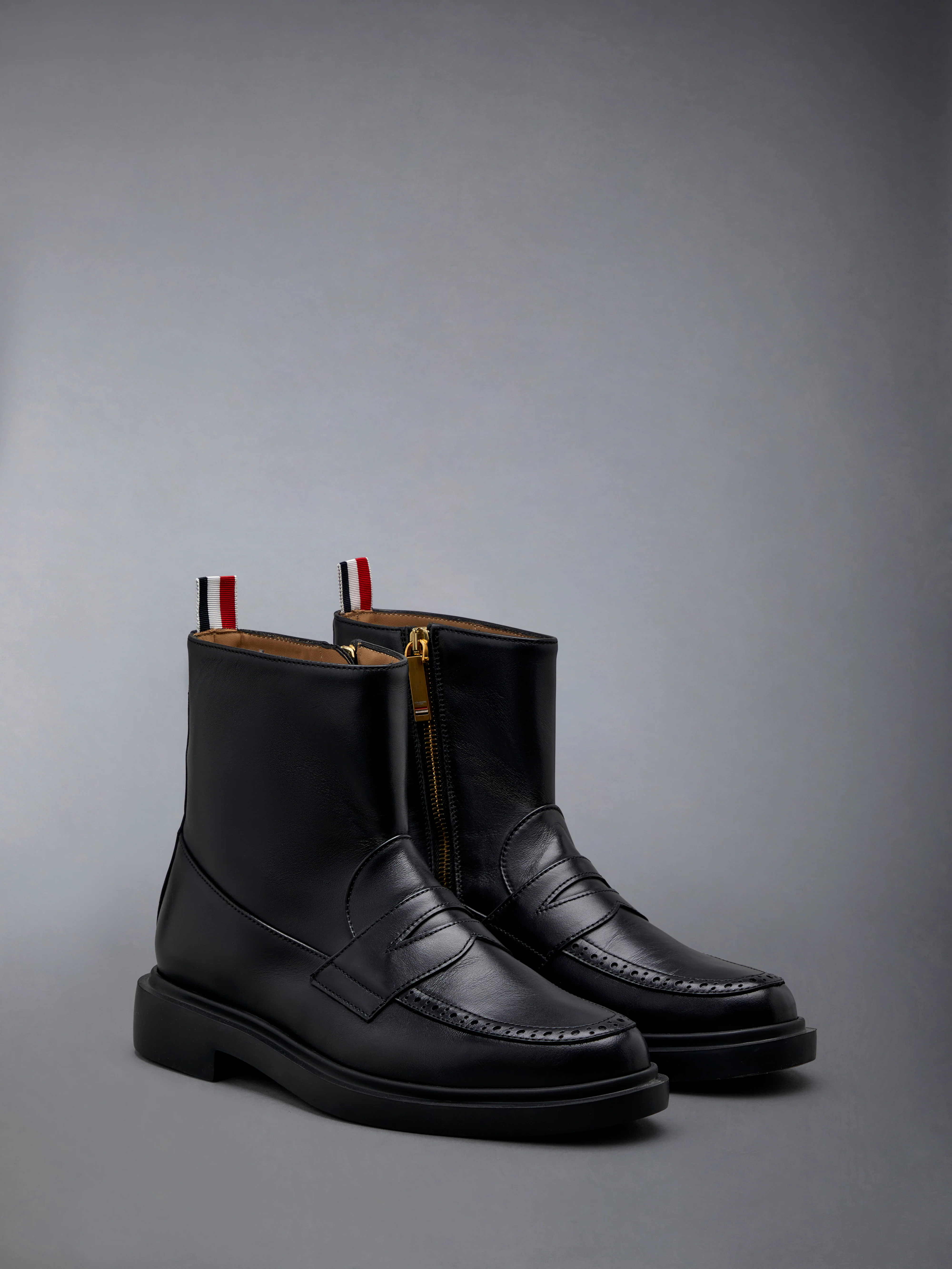 Vitello Calf Leather Penny Loafer Ankle Boot