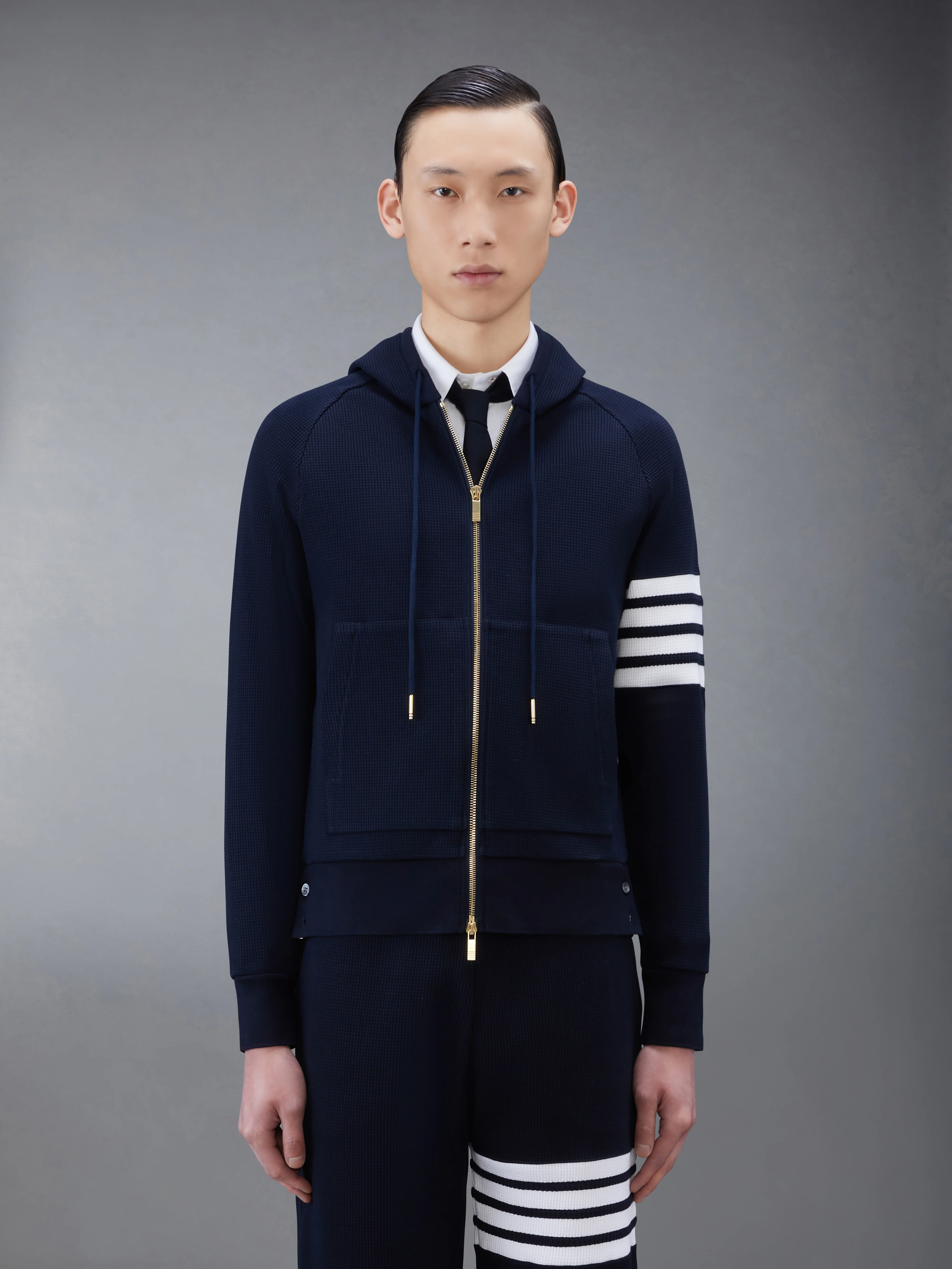 WAFFLE RAGLAN FULL ZIP HOODIE