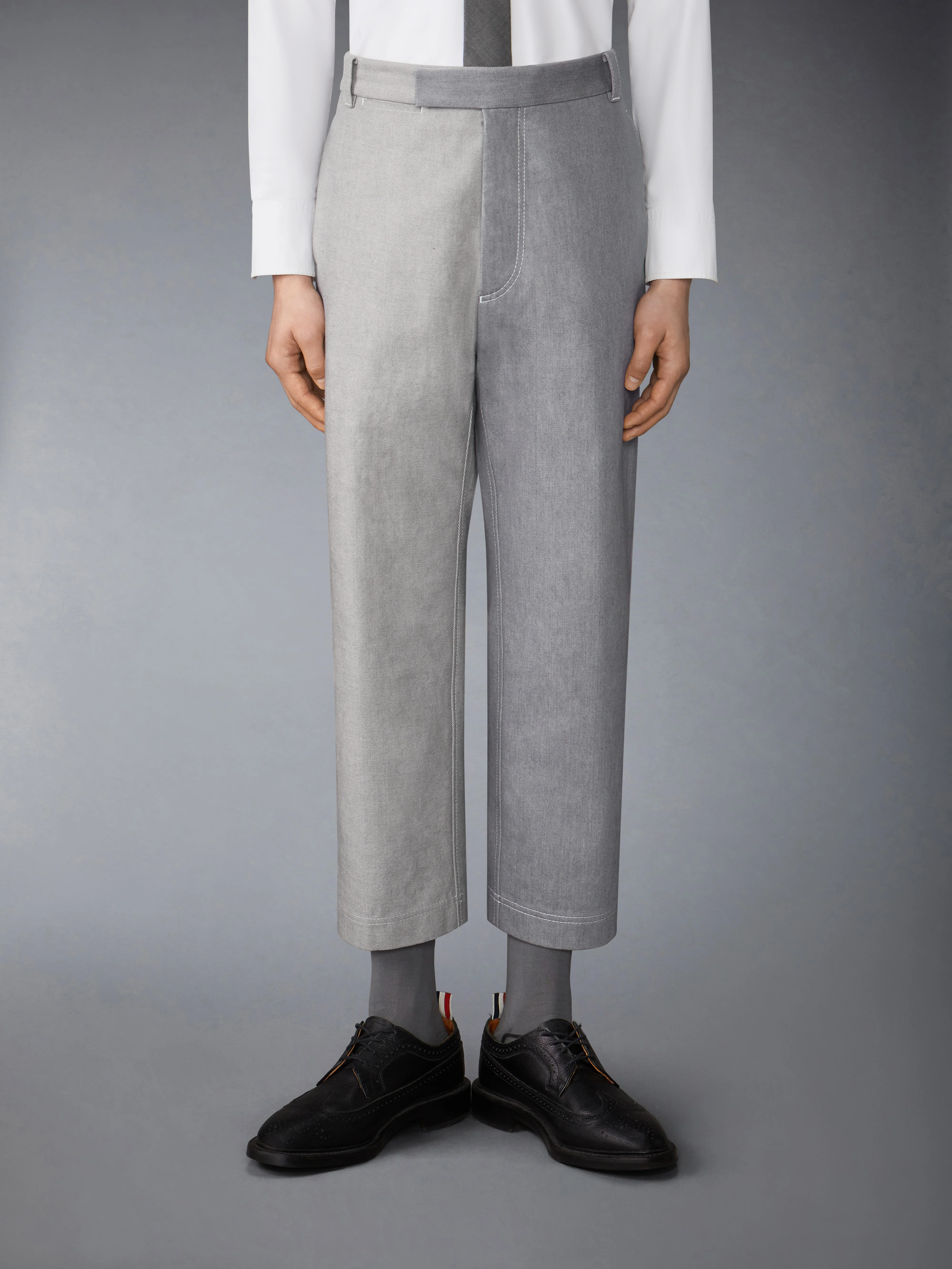 WASHED DENIM CONTRAST TROUSER