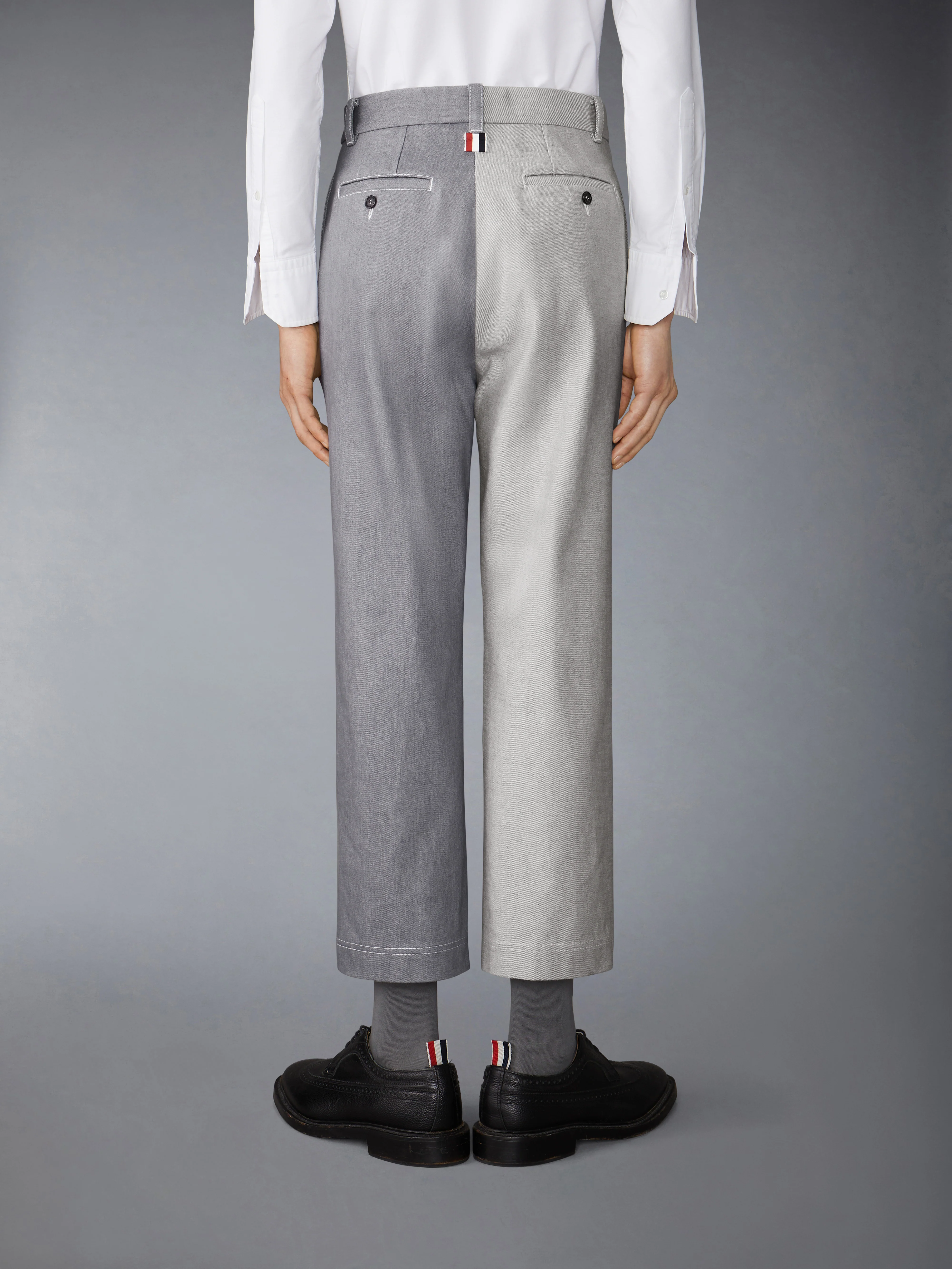 WASHED DENIM CONTRAST TROUSER