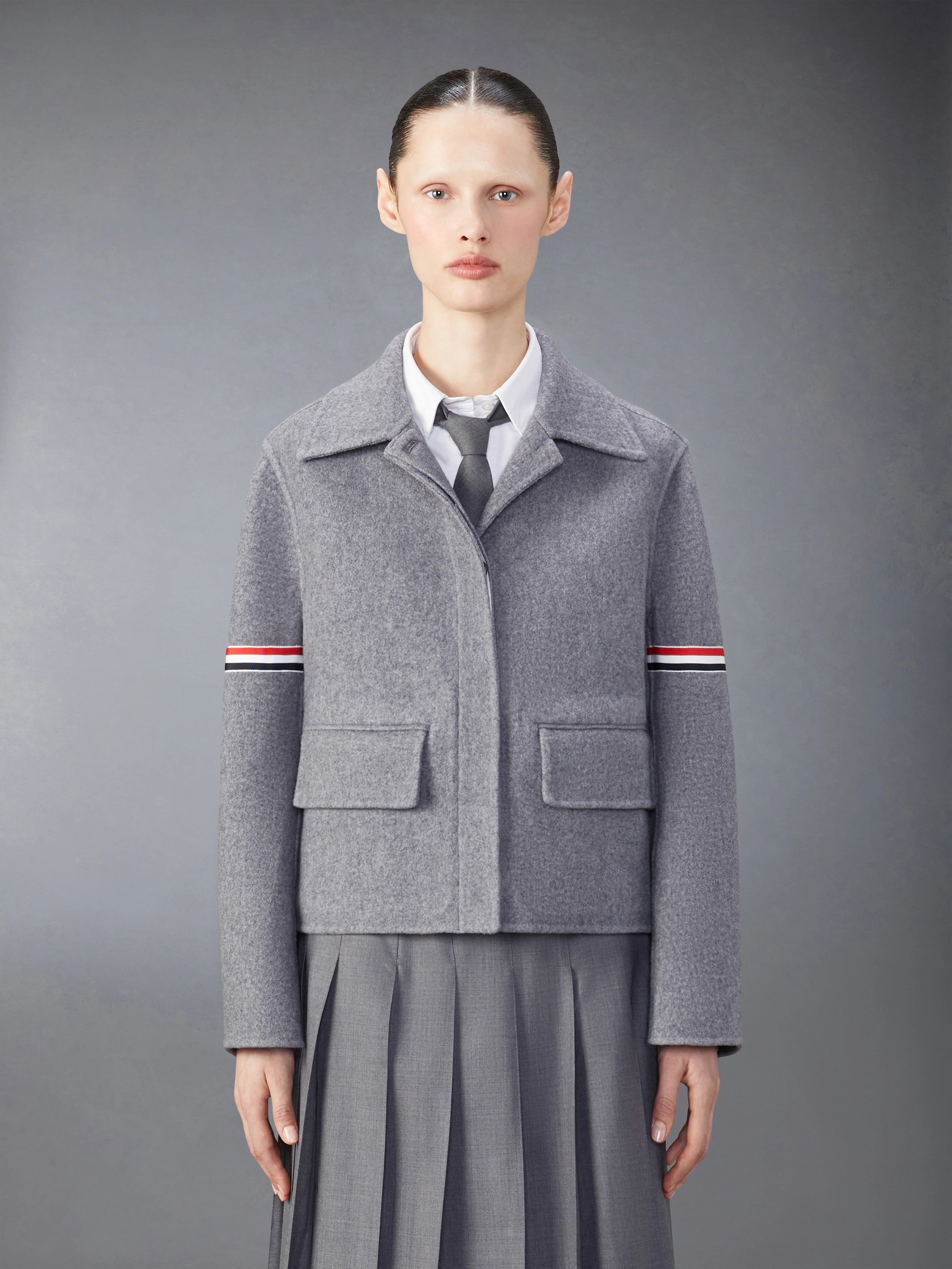 WOOL CASHMERE ARMBAND BELL SLEEVE JACKET