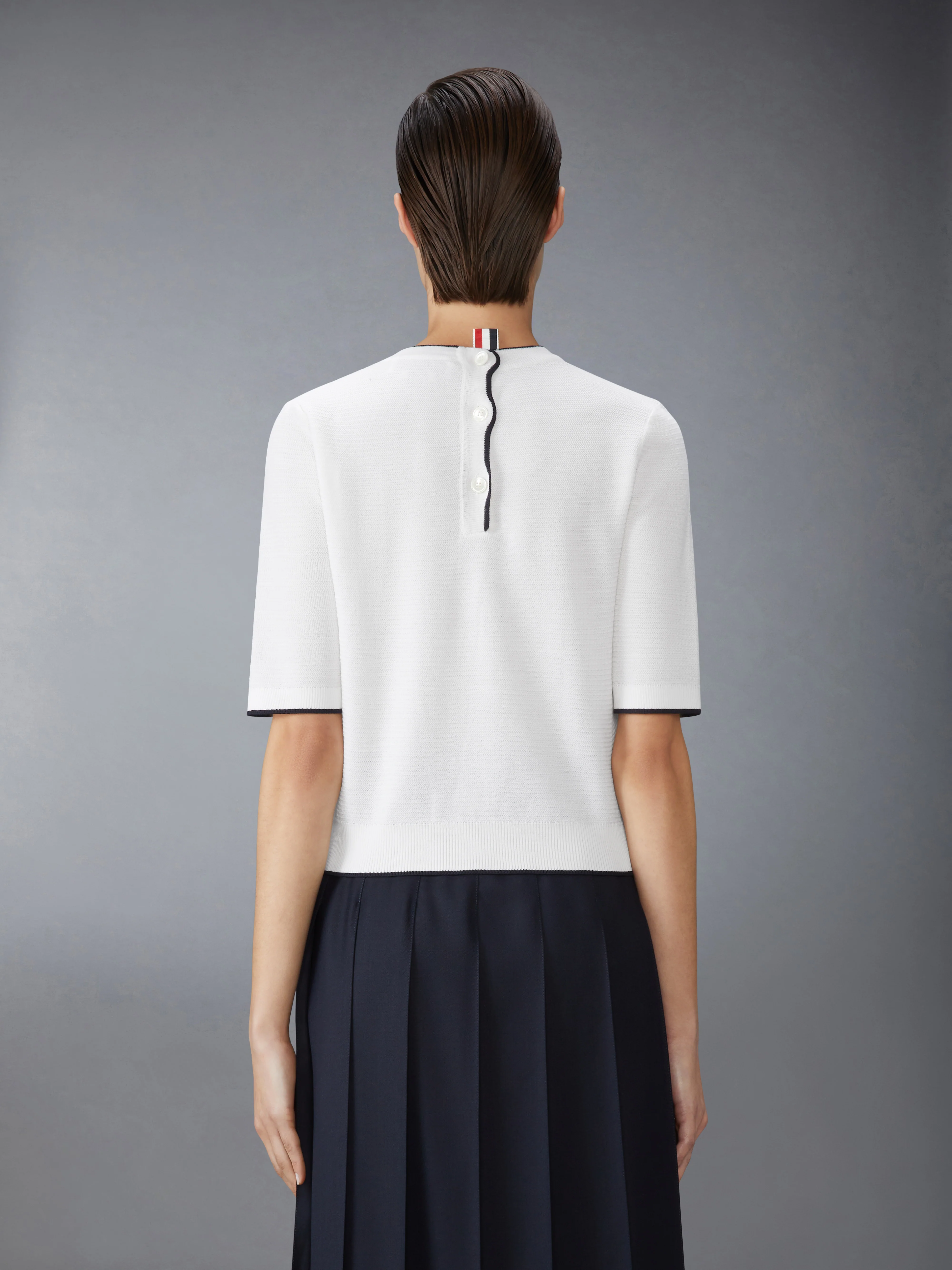 WOOL CREPE 4-BAR TEE